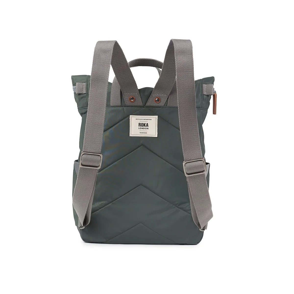 Roka London Canfield B Sustainable Nylon Rucksack, Thyme - Image 3