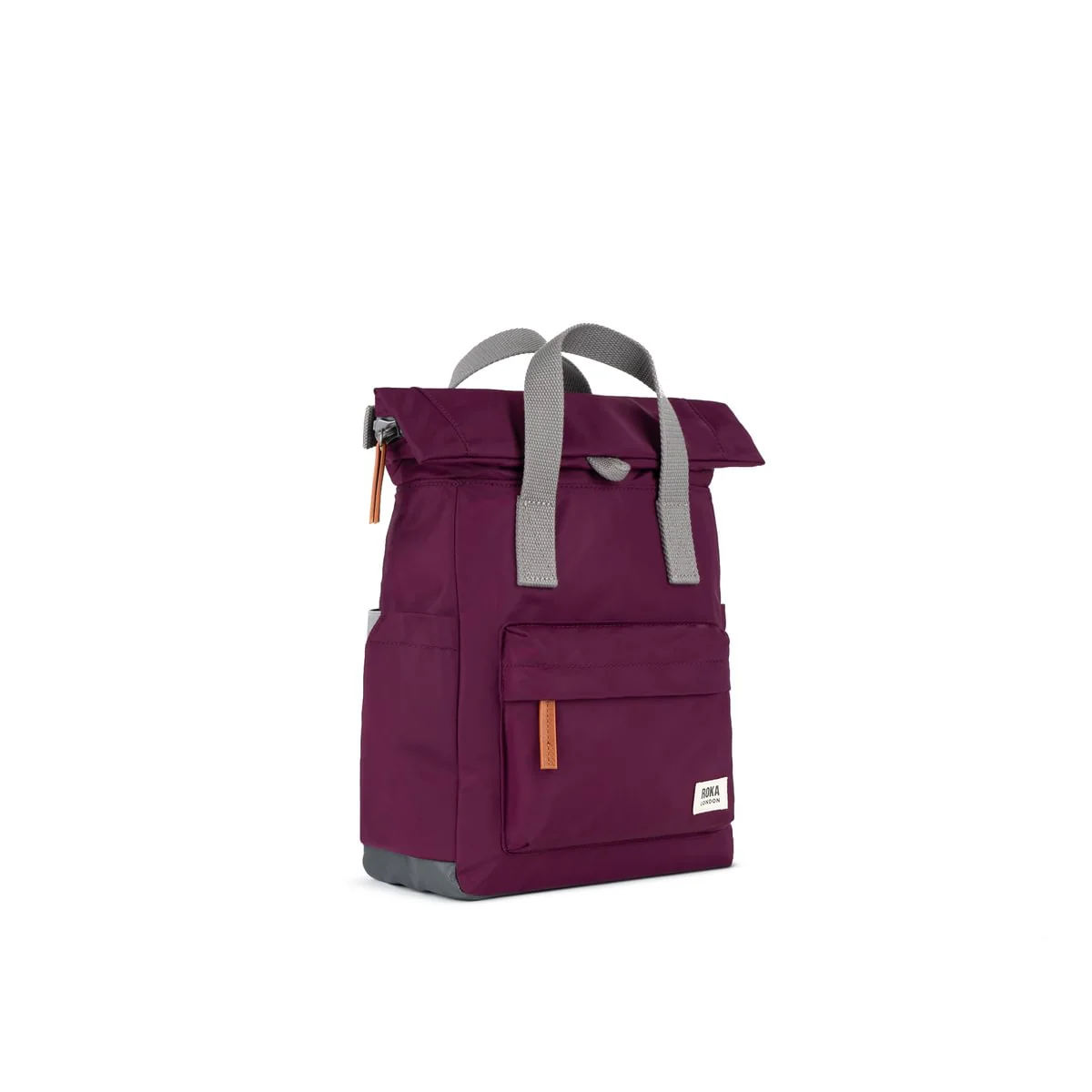 Roka London Canfield B Small Sustainable Nylon Rucksack, Royal Burgundy - Image 2