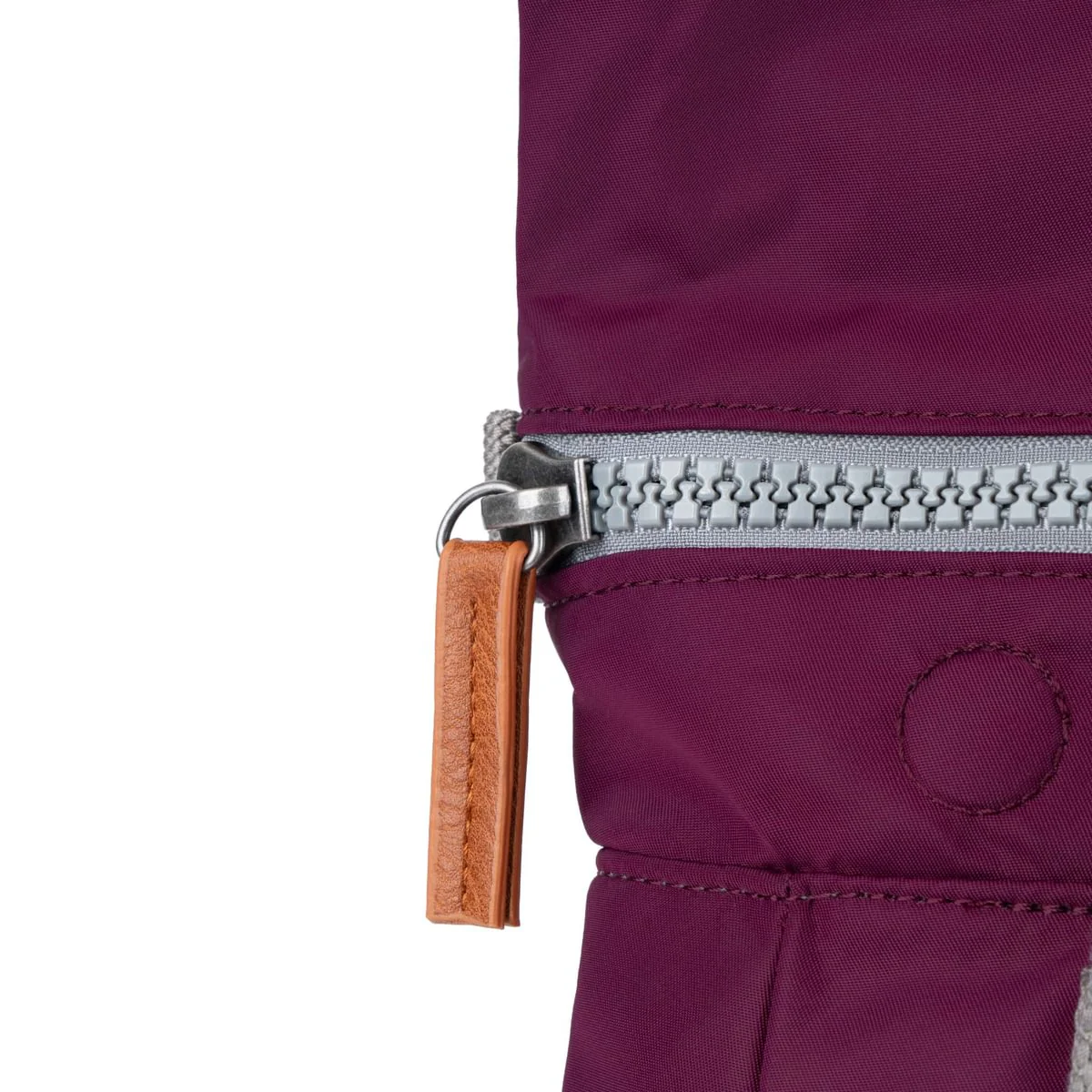 Roka London Canfield B Small Sustainable Nylon Rucksack, Royal Burgundy - Image 6
