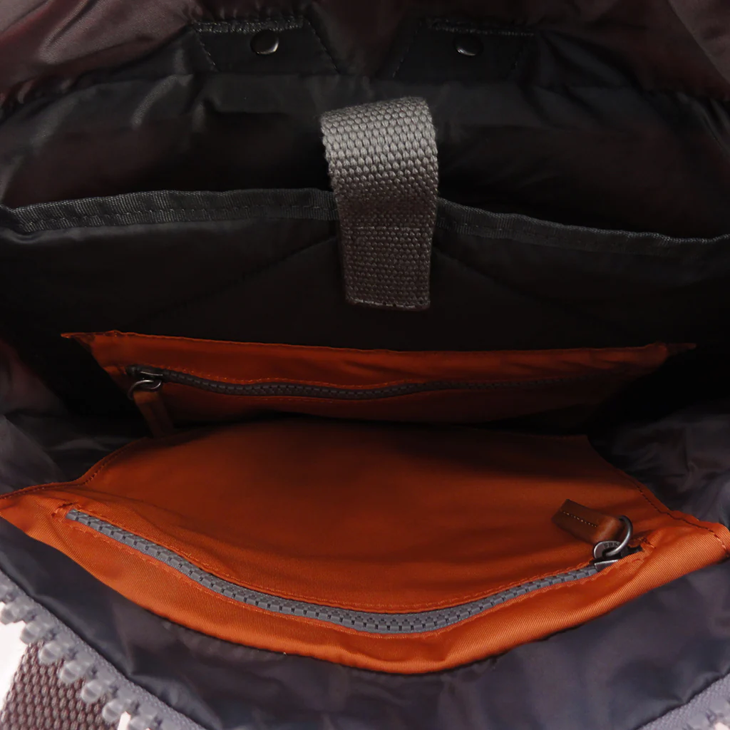 Roka London Canfield B Sustainable Nylon Rucksack, Burnt Orange - Image 9