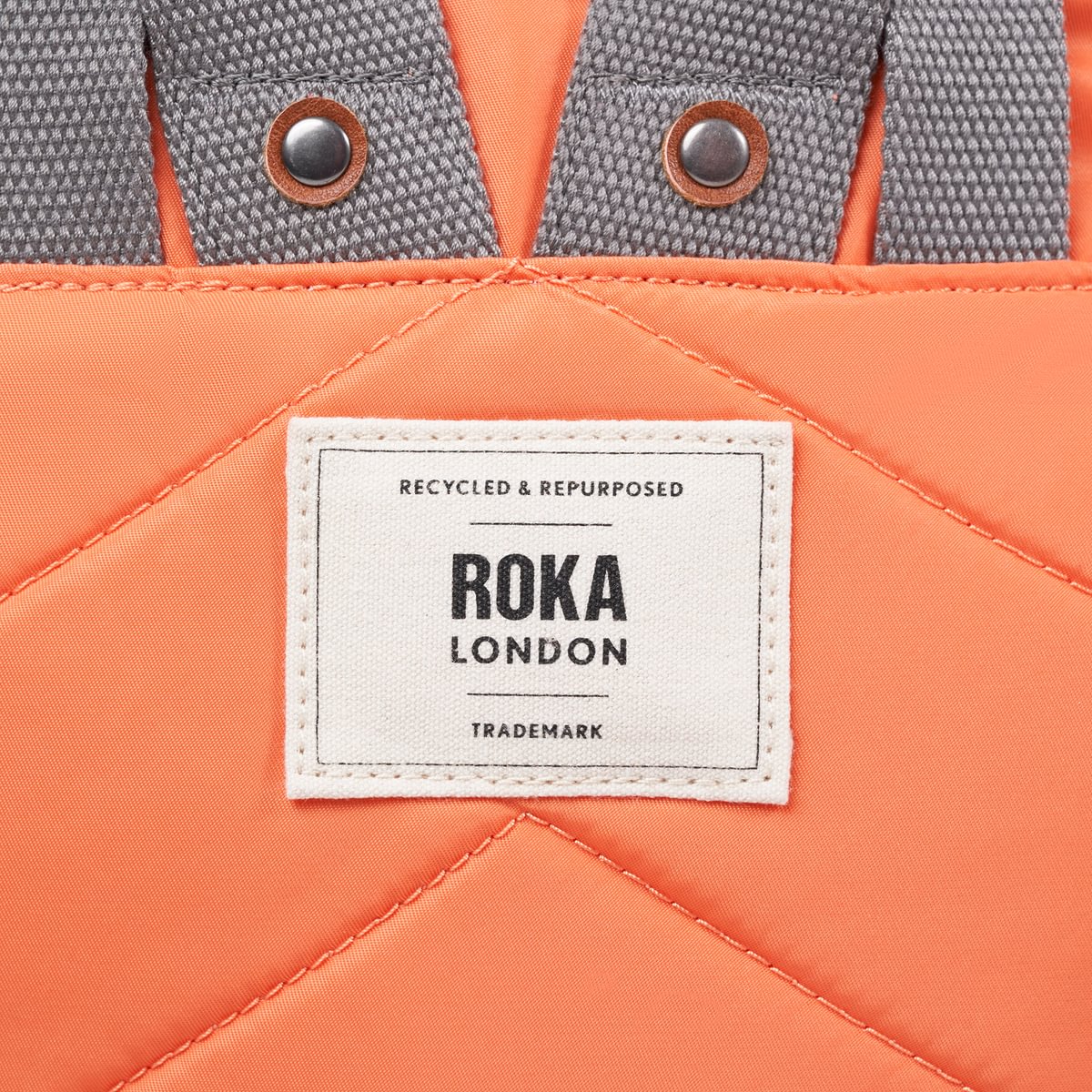 Roka London Canfield B Sustainable Nylon Rucksack, Firecracker - Image 6