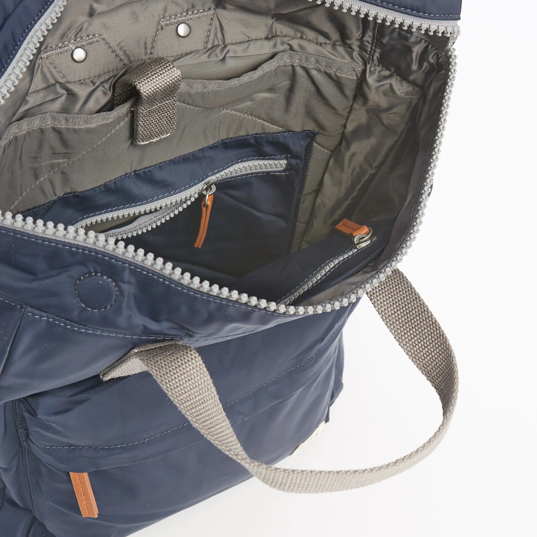Roka London Canfield B Sustainable Nylon Rucksack, Midnight - Image 5
