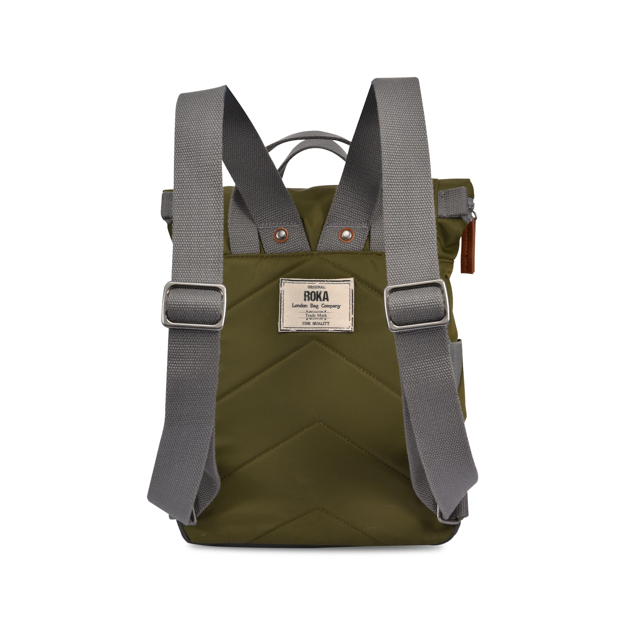 Roka London Canfield B Sustainable Nylon Rucksack, Military - Image 3