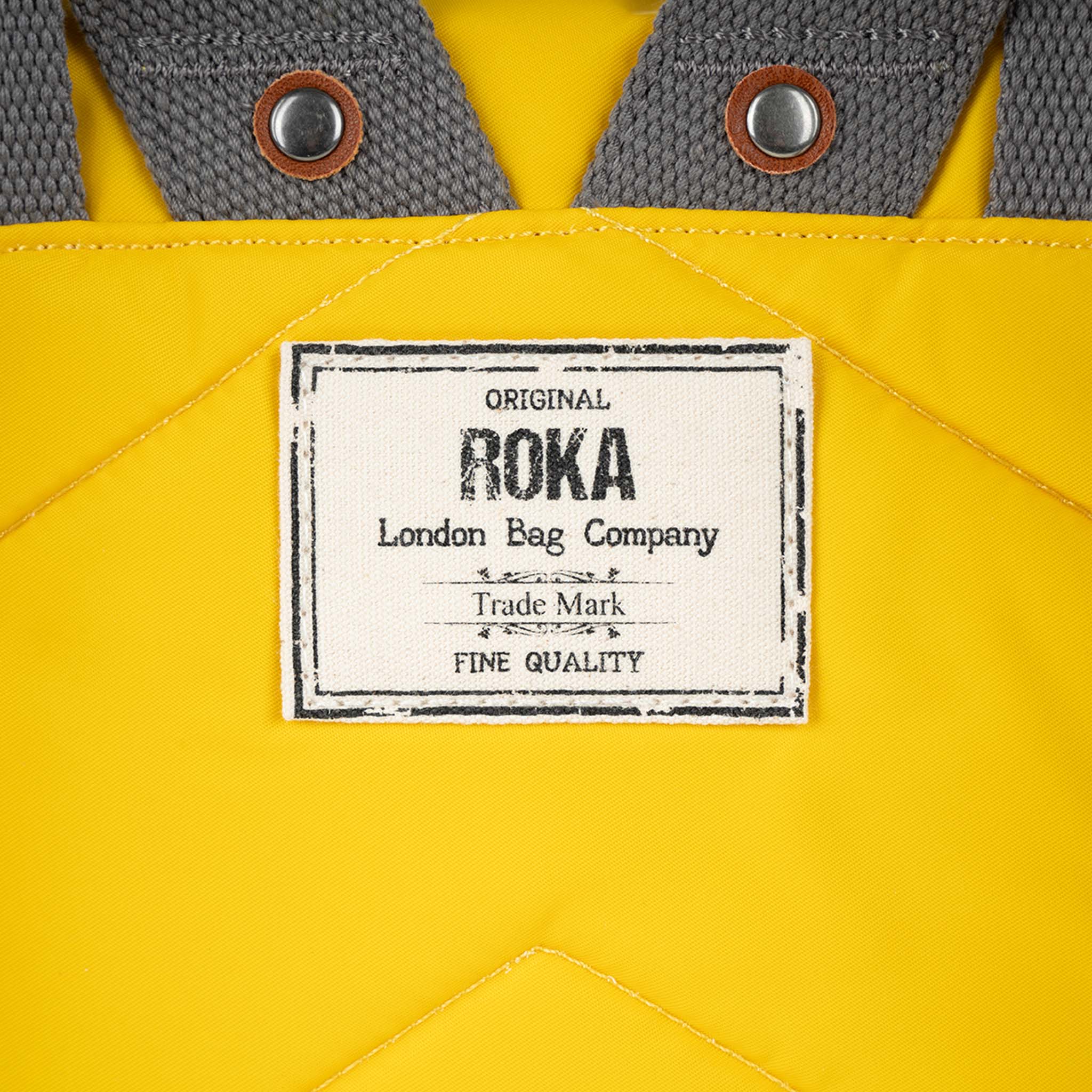 Roka London Canfield B Sustainable Nylon Rucksack, Mustard - Image 6