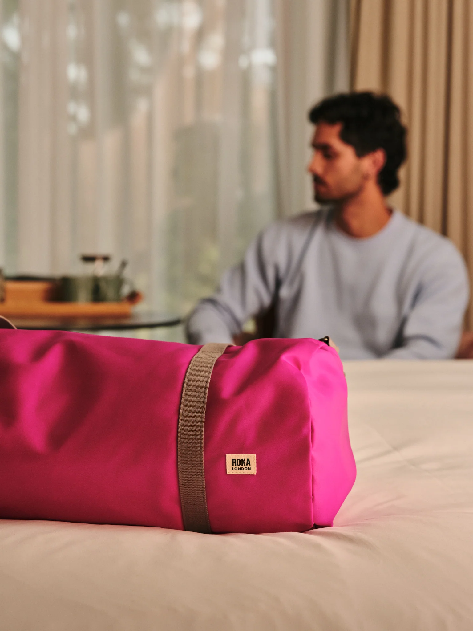 Roka London City Barrel Bag, Candy (Recycled Nylon) - Image 8