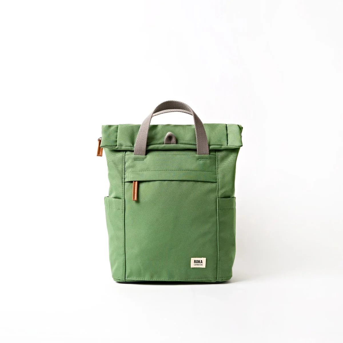 Roka London Finchley Small Sustainable Canvas Rucksack, Artichoke