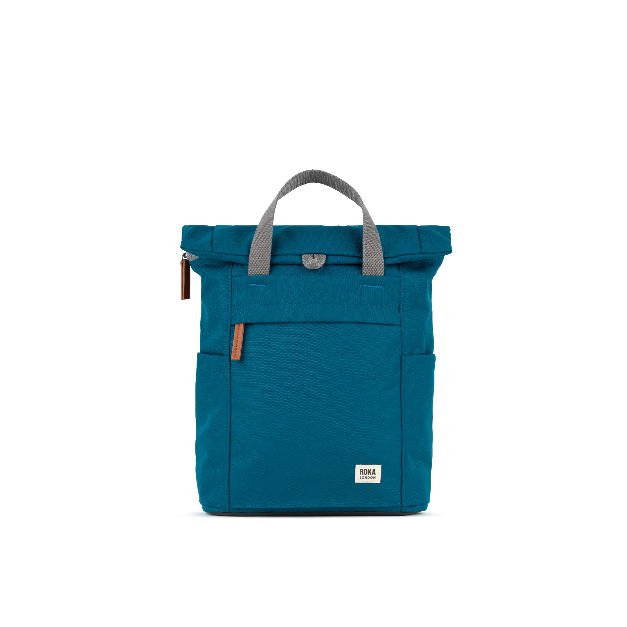 Roka London Finchley Small Sustainable Canvas Rucksack, Sapphire