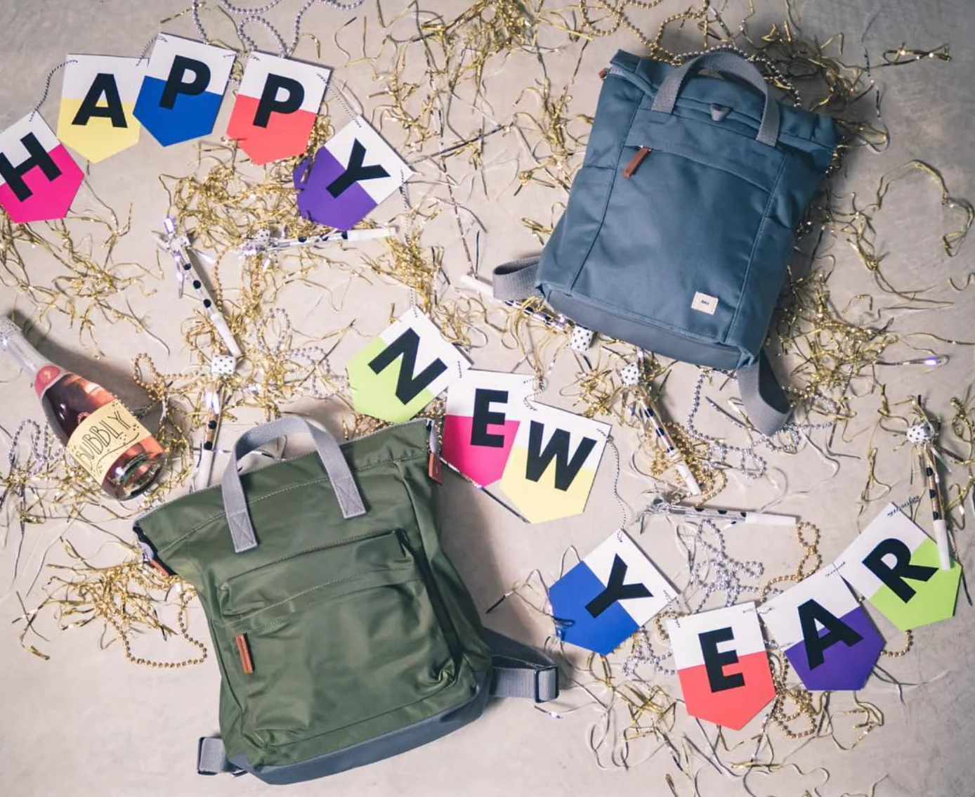Roka London Finchley Sustainable Canvas Rucksack, Airforce - Image 14