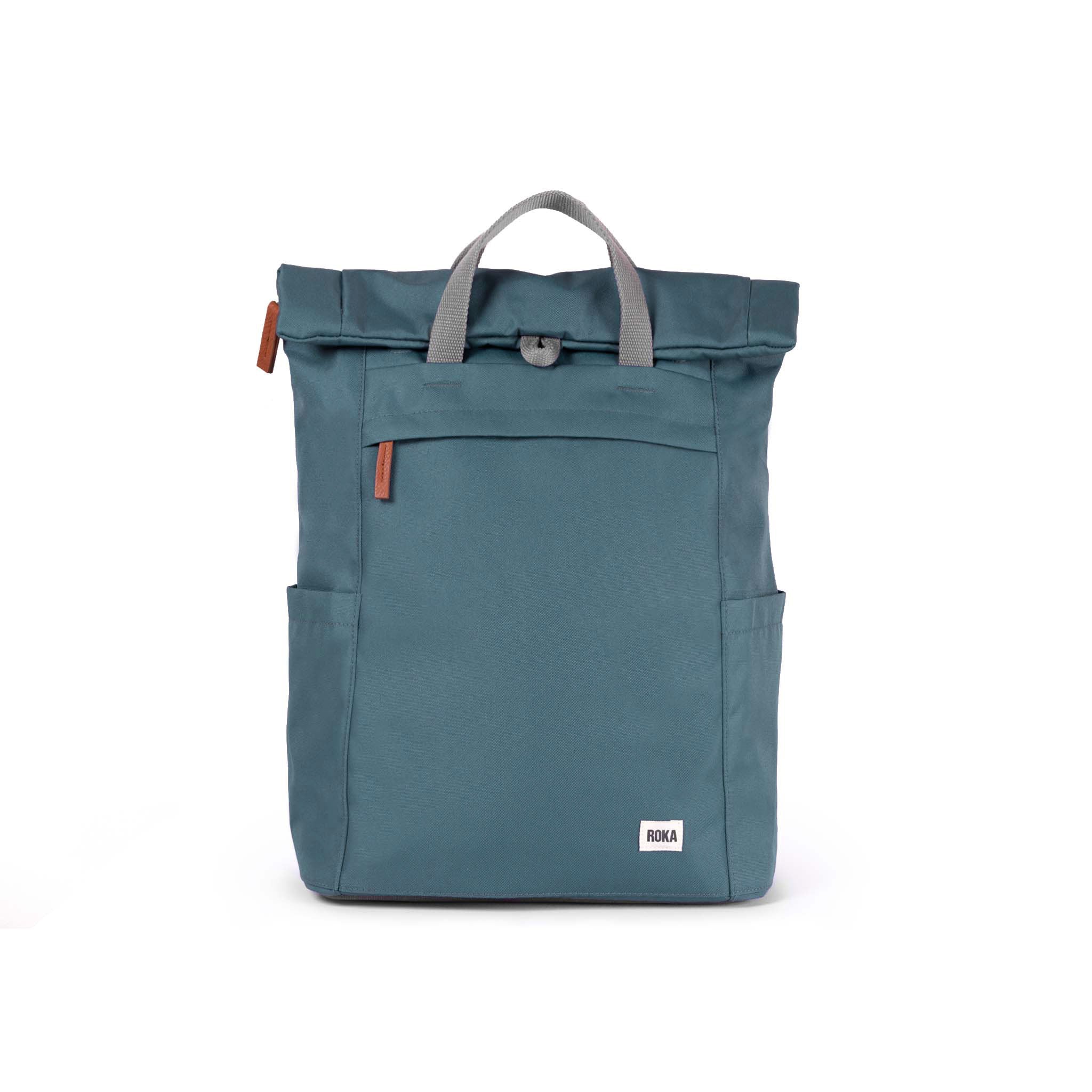 Roka London Finchley Sustainable Canvas Rucksack, Airforce - Image 19
