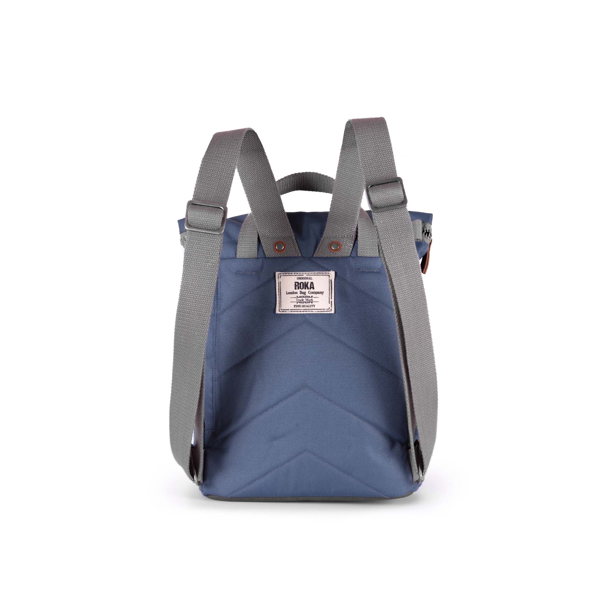 Roka London Finchley Sustainable Canvas Rucksack, Airforce - Image 3