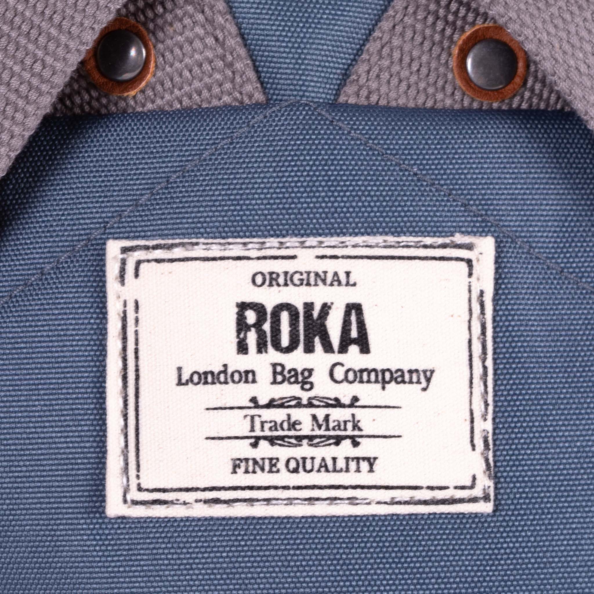 Roka London Finchley Sustainable Canvas Rucksack, Airforce - Image 5