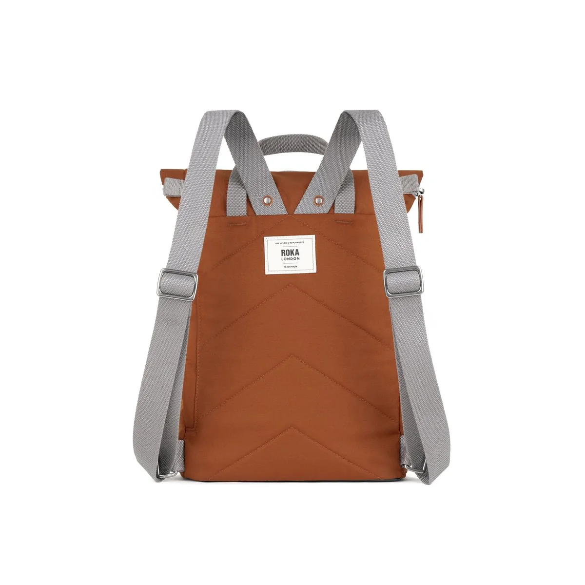 Roka London Finchley Sustainable Canvas Rucksack, Bran - Image 3