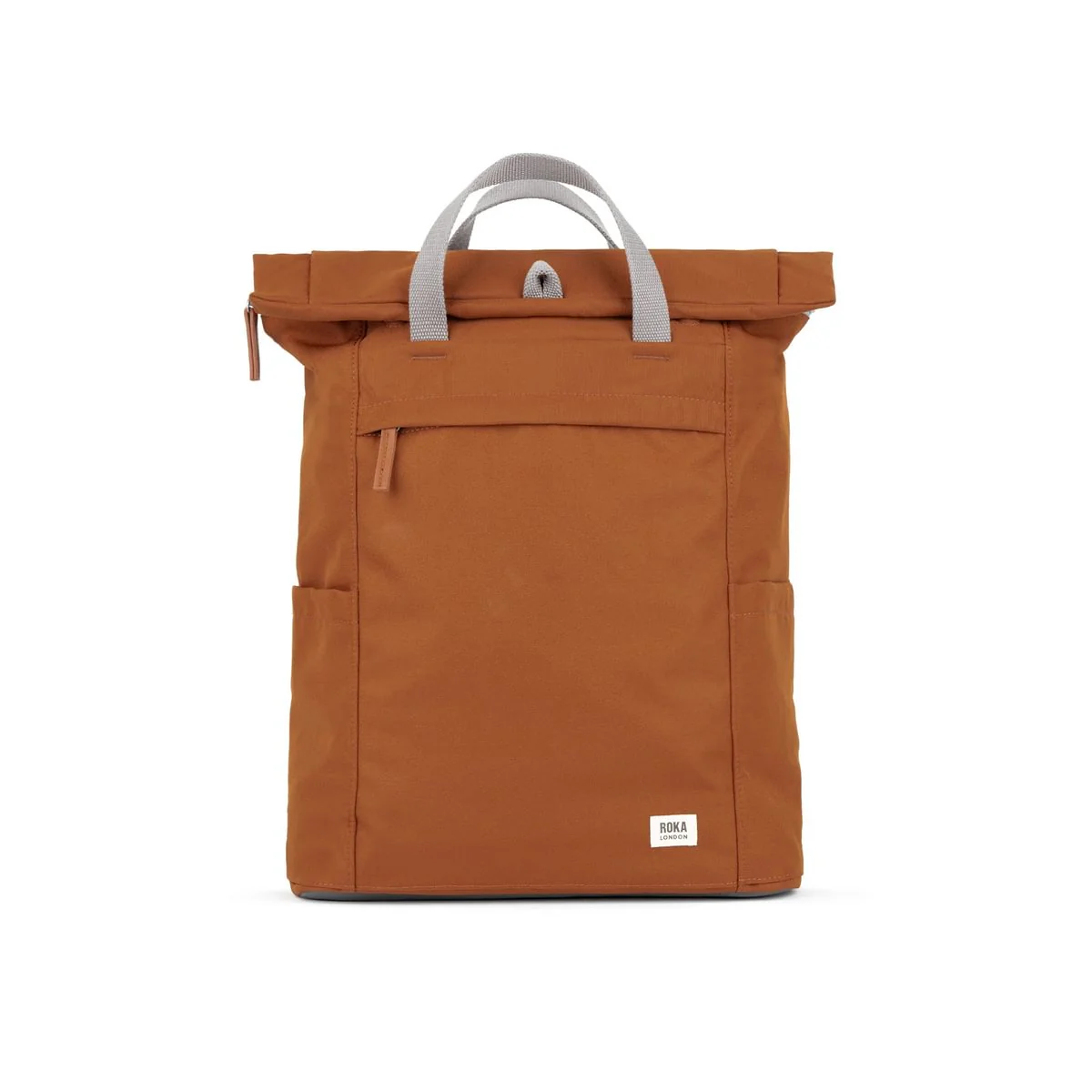 Roka London Finchley Sustainable Canvas Rucksack, Bran - Image 7