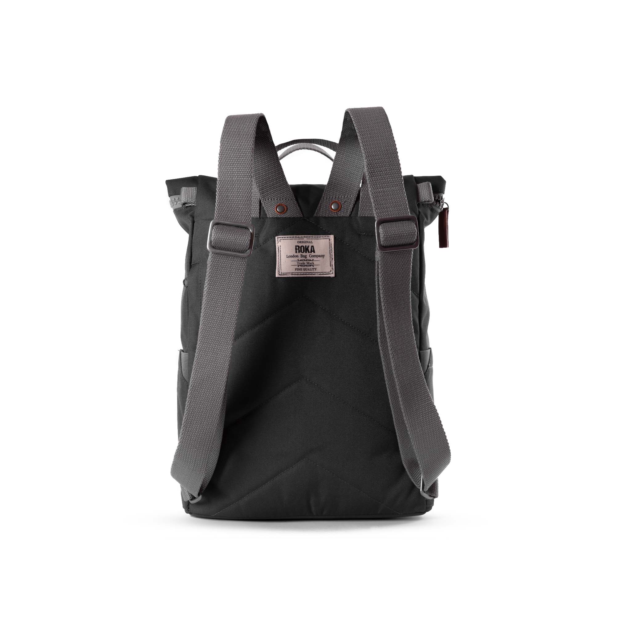 Roka London Finchley Sustainable Canvas Rucksack, Carbon - Image 3