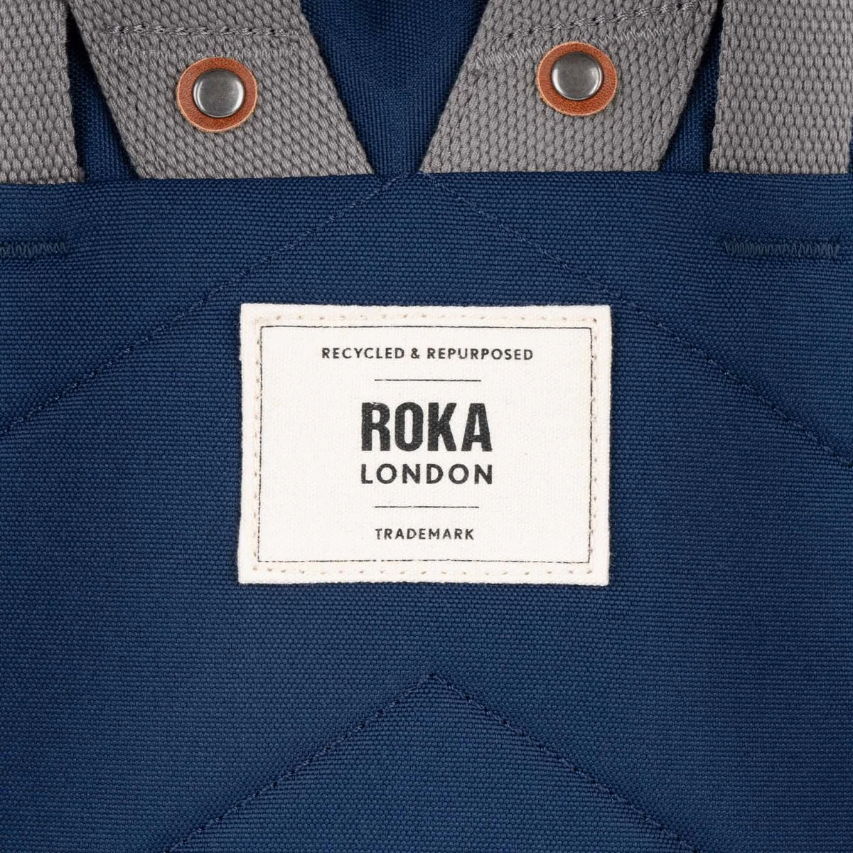 Roka London Finchley Sustainable Canvas Rucksack, Crisp Blue - Image 7