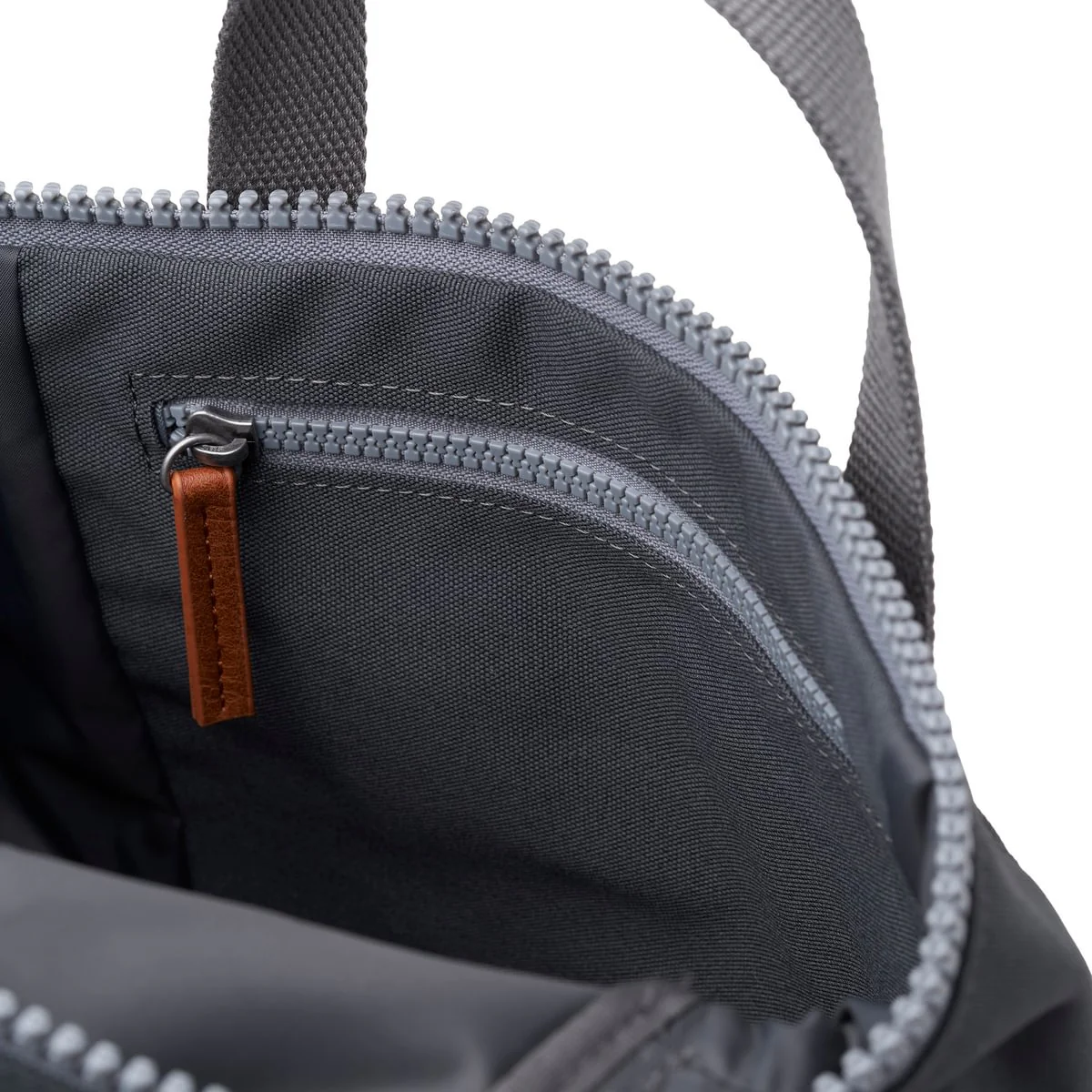 Roka London Finchley Sustainable Canvas Rucksack, Faded Black - Image 5