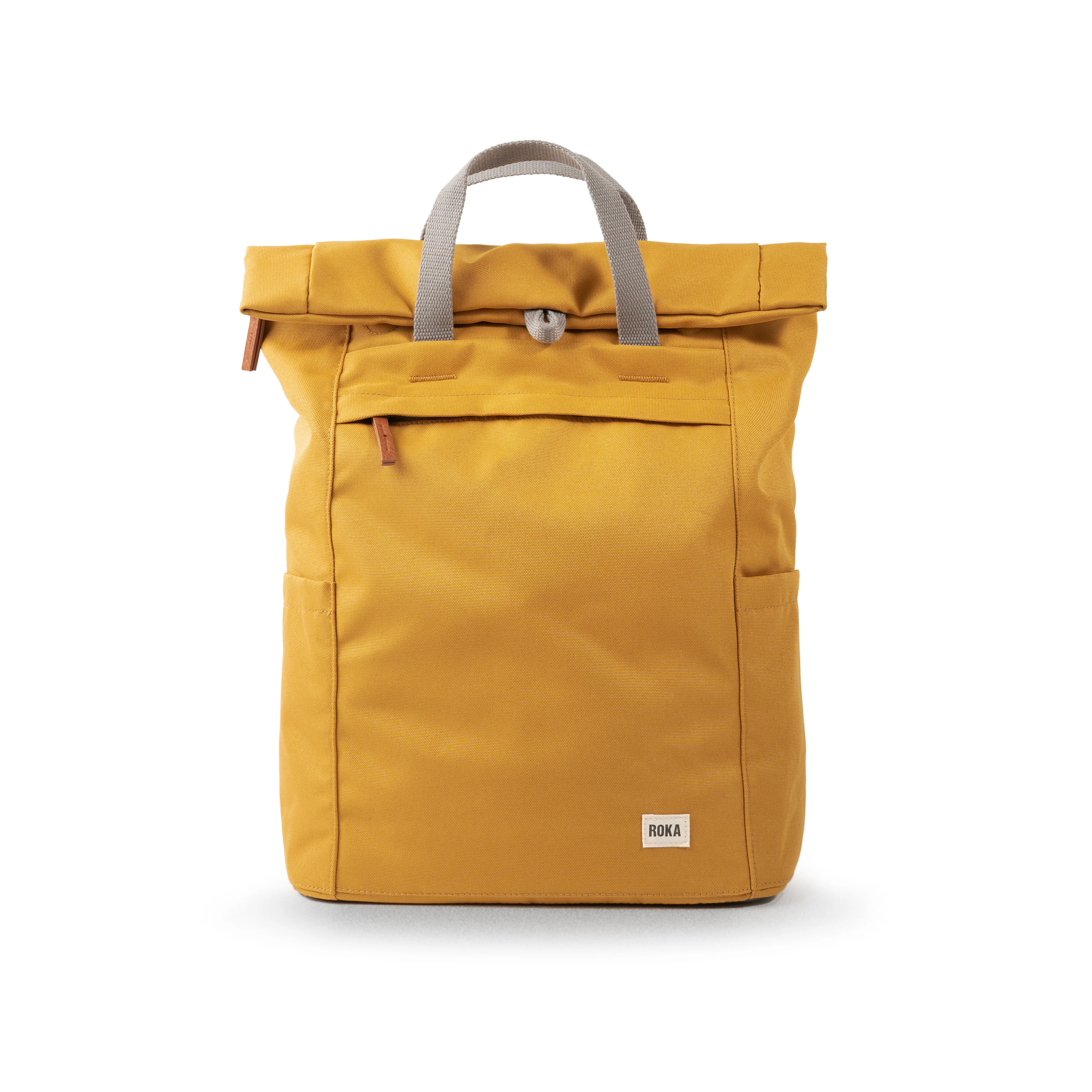 Roka London Finchley Sustainable Canvas Rucksack, Flax - Image 15