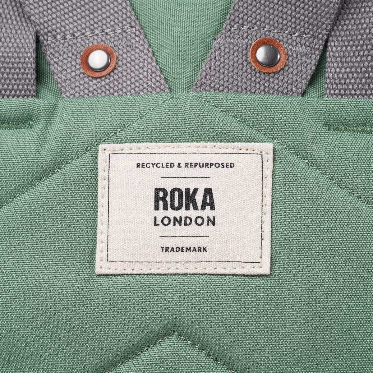 Roka London Finchley Sustainable Canvas Rucksack, Frost - Image 7