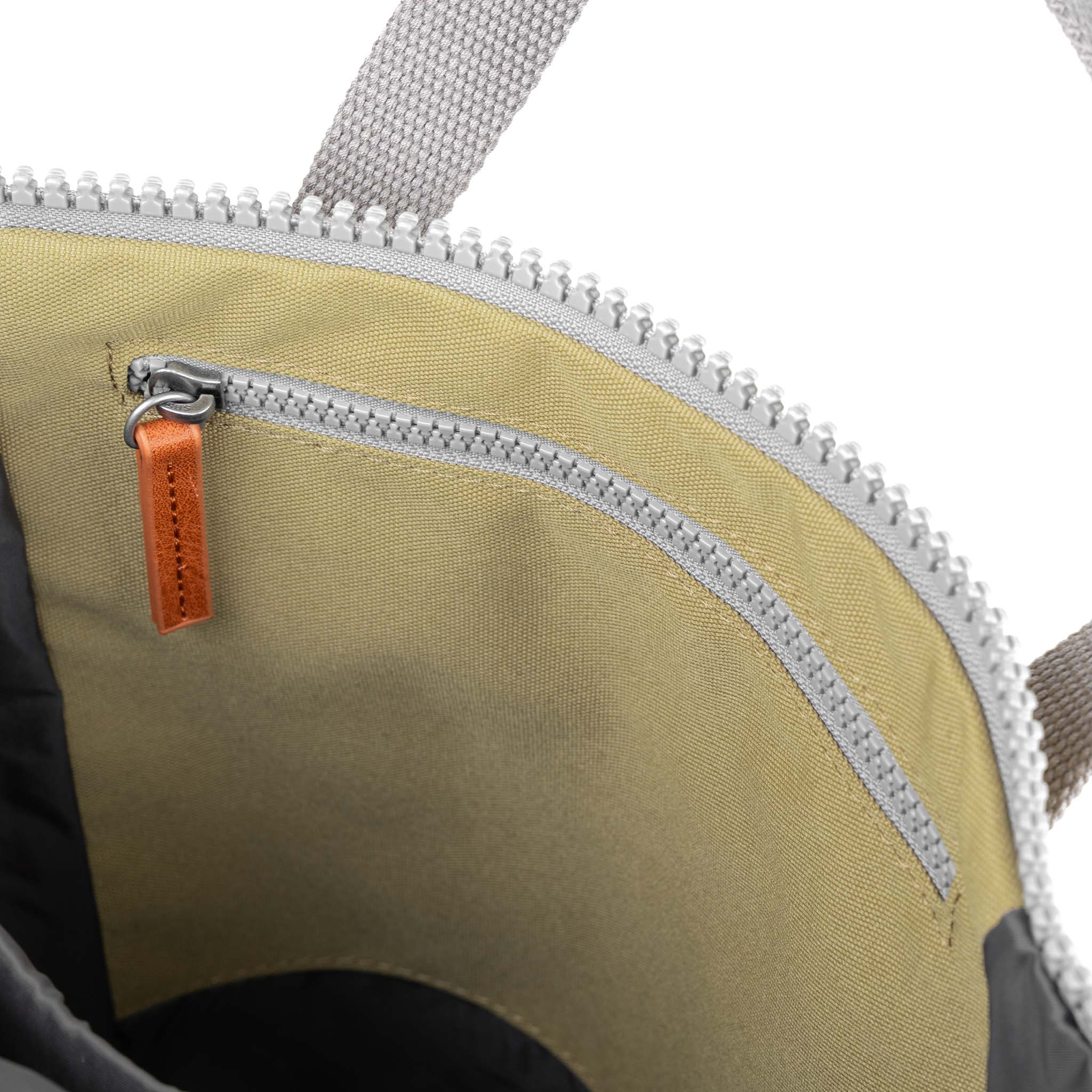 Roka London Finchley Sustainable Canvas Rucksack, Khaki - Image 7