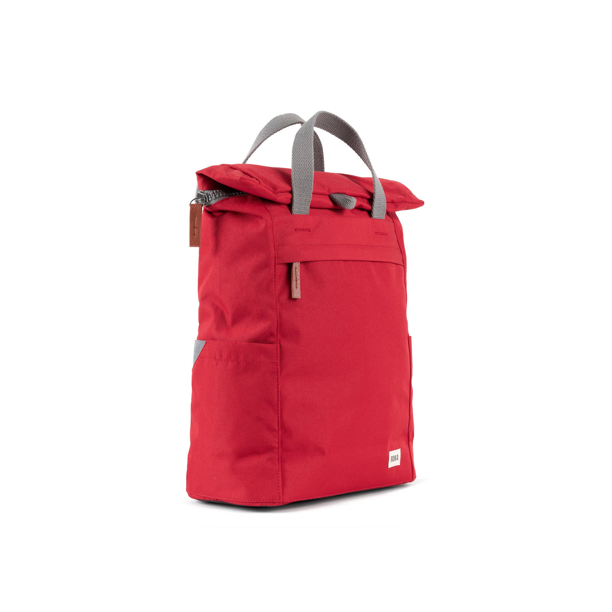 Roka London Finchley Sustainable Canvas Rucksack, Mars Red - Image 2