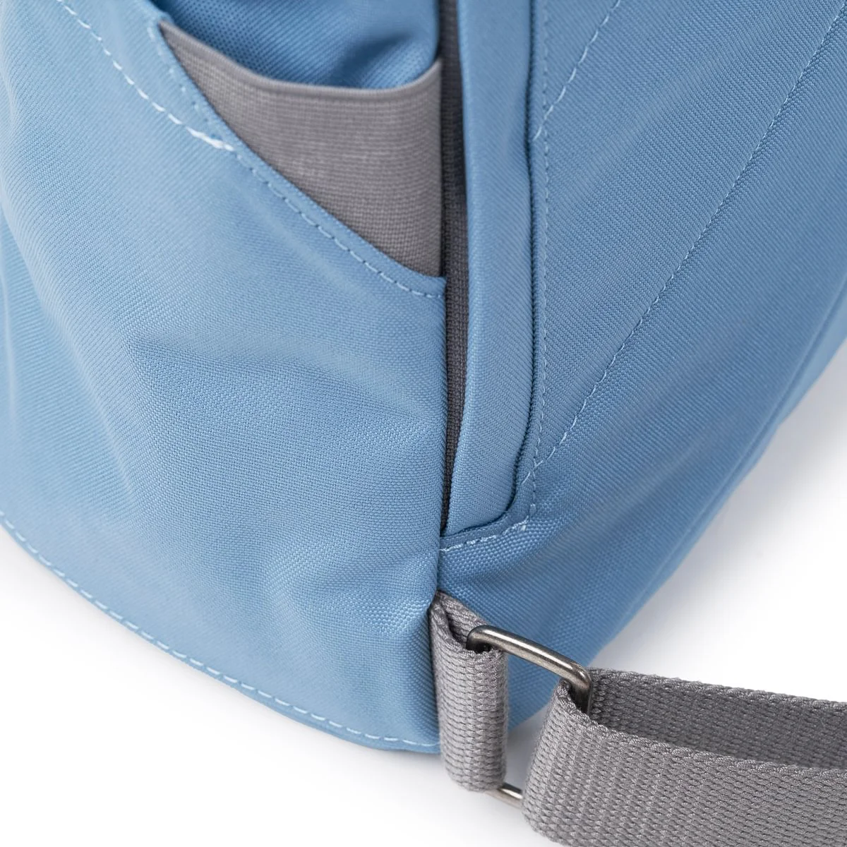 Roka London Finchley Sustainable Canvas Rucksack, Retro Blue - Image 4