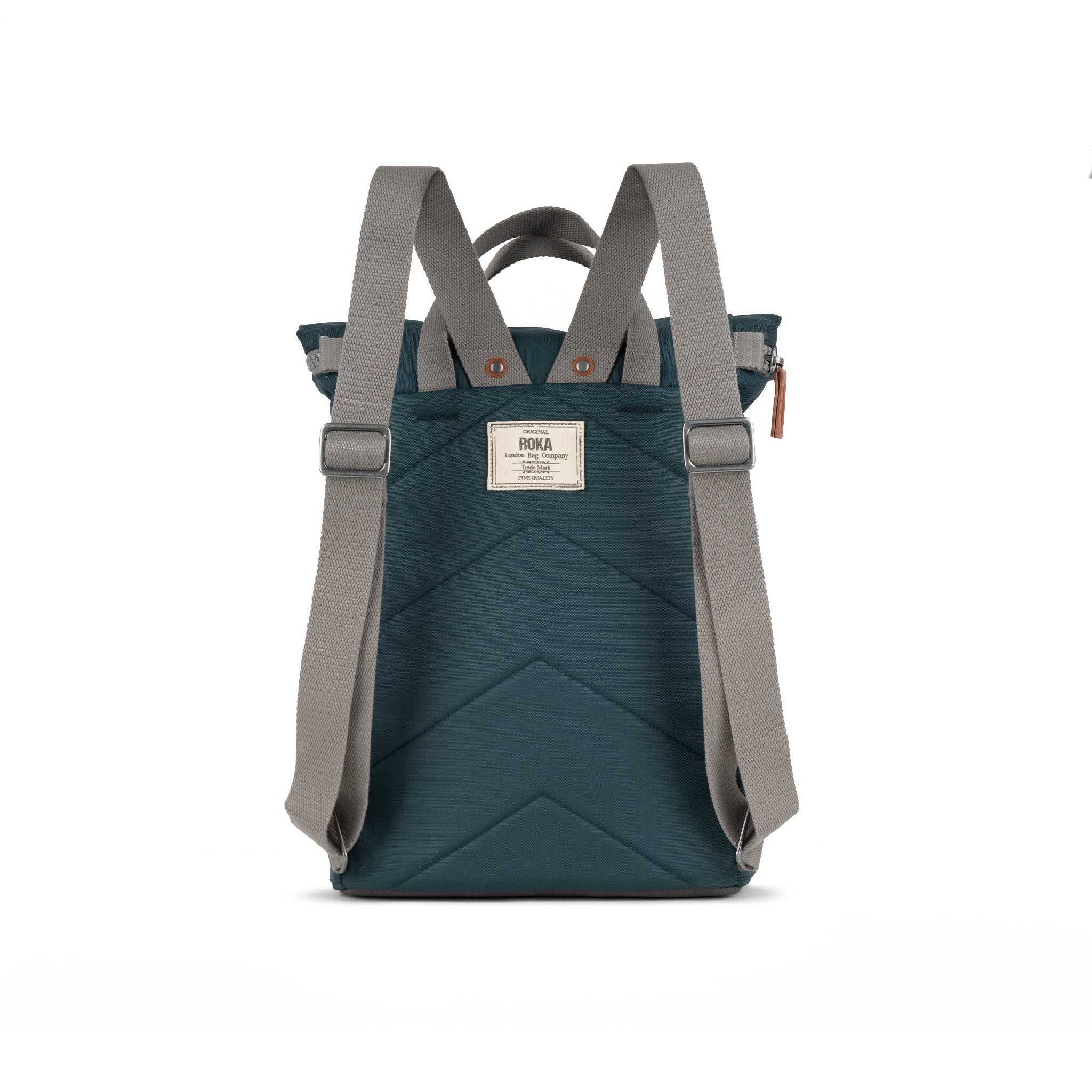 Roka London Finchley Sustainable Canvas Rucksack, Smoke - Image 3