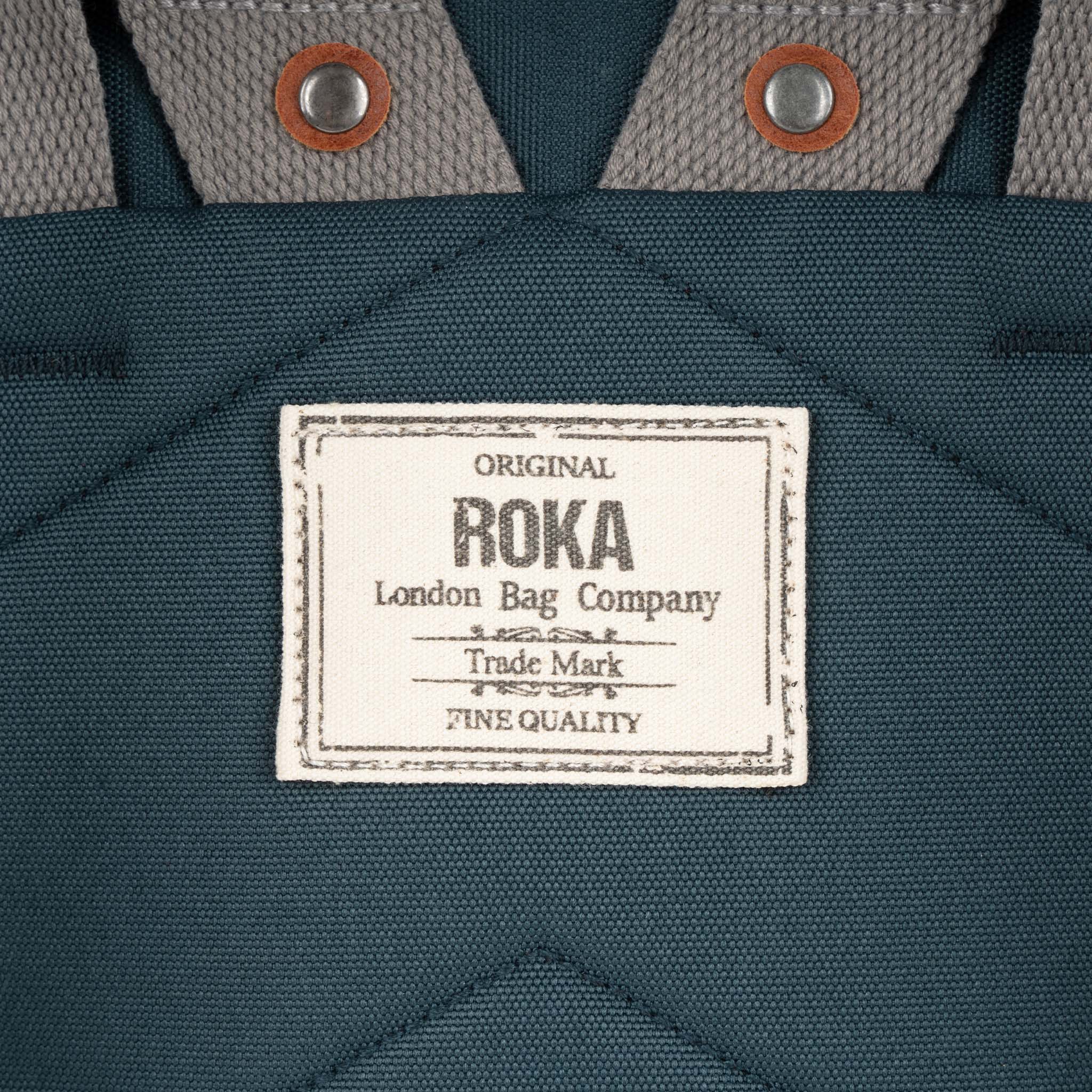 Roka London Finchley Sustainable Canvas Rucksack, Smoke - Image 7