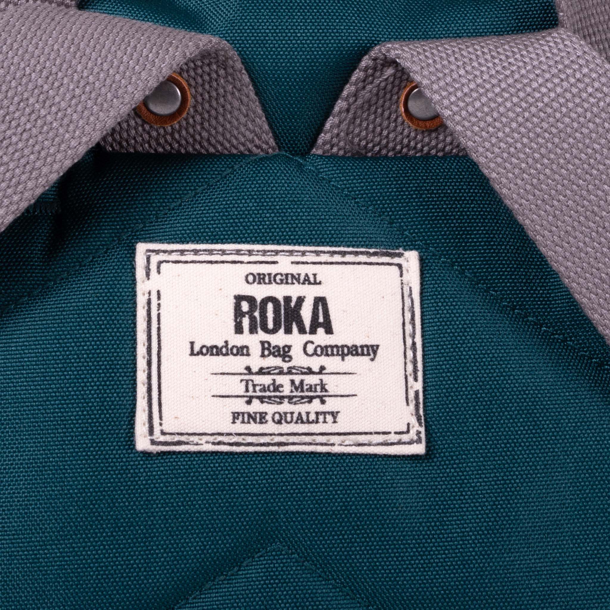 Roka London Finchley Sustainable Canvas Rucksack, Teal - Image 4