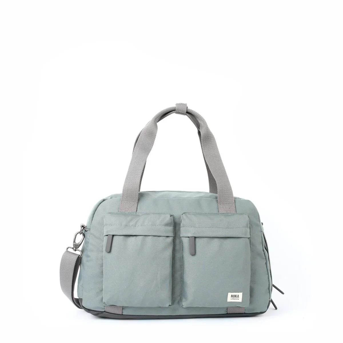 Roka London Gatwick Duffel Bag, Pewter (Recycled Canvas) - Image 8