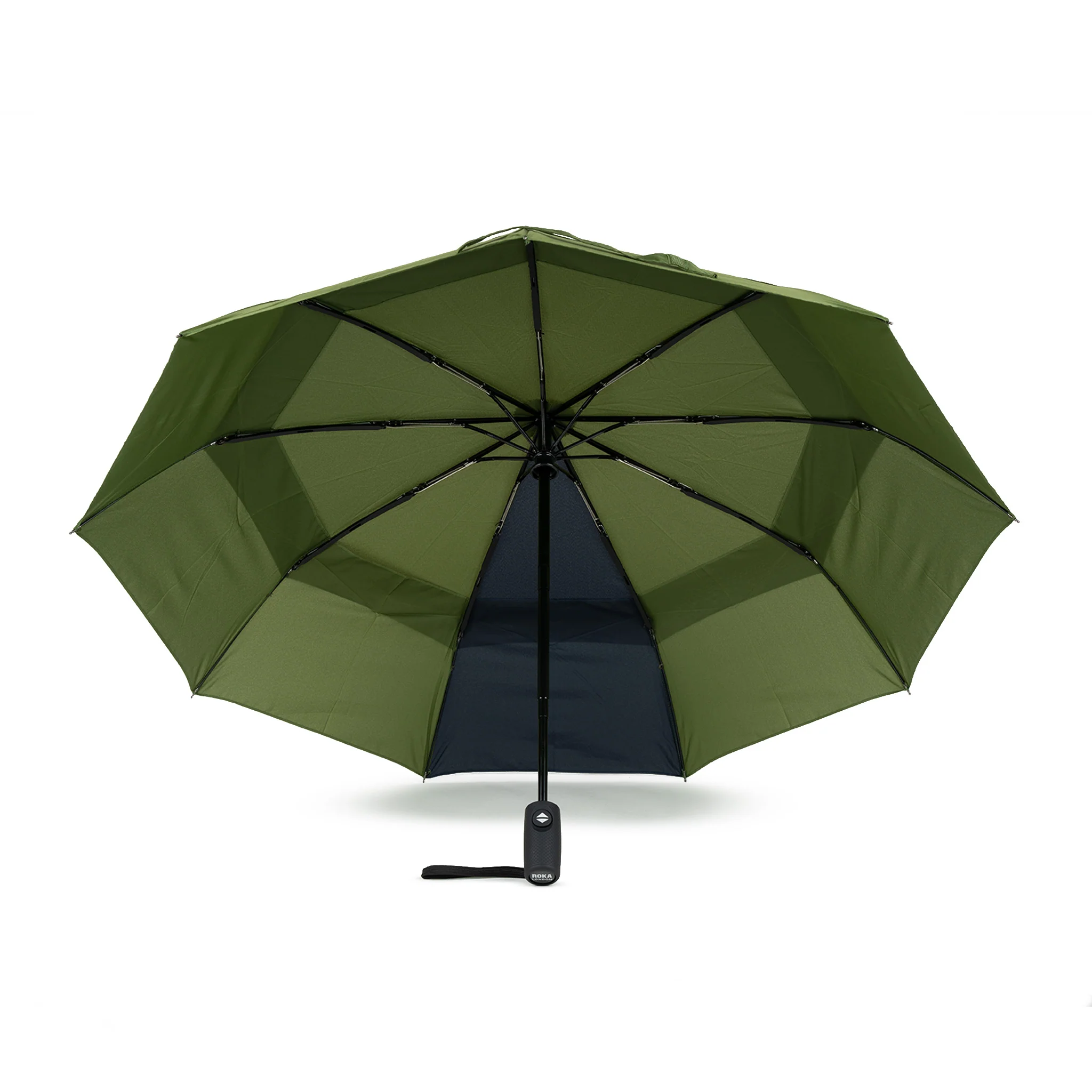 Roka London Waterloo Sustainable Umbrella, Avocado & Midnight - Image 4