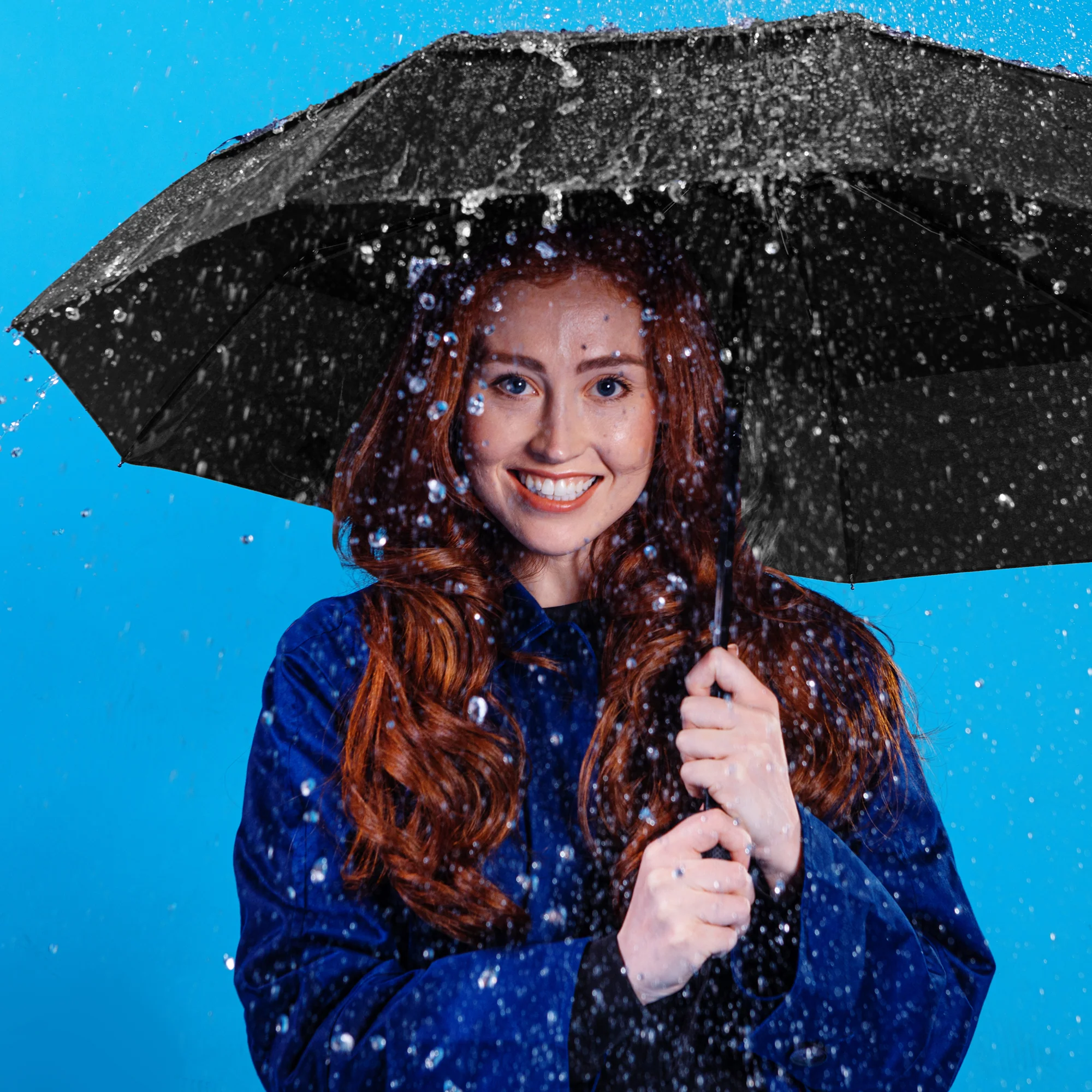 Roka London Waterloo Sustainable Umbrella, Black - Image 10