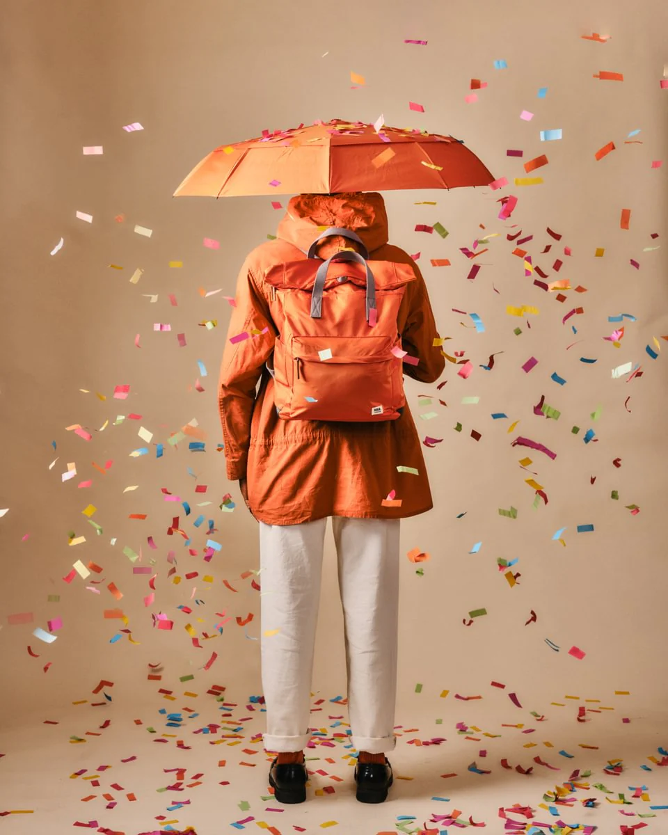 Roka London Waterloo Sustainable Umbrella, Burnt Orange - Image 10