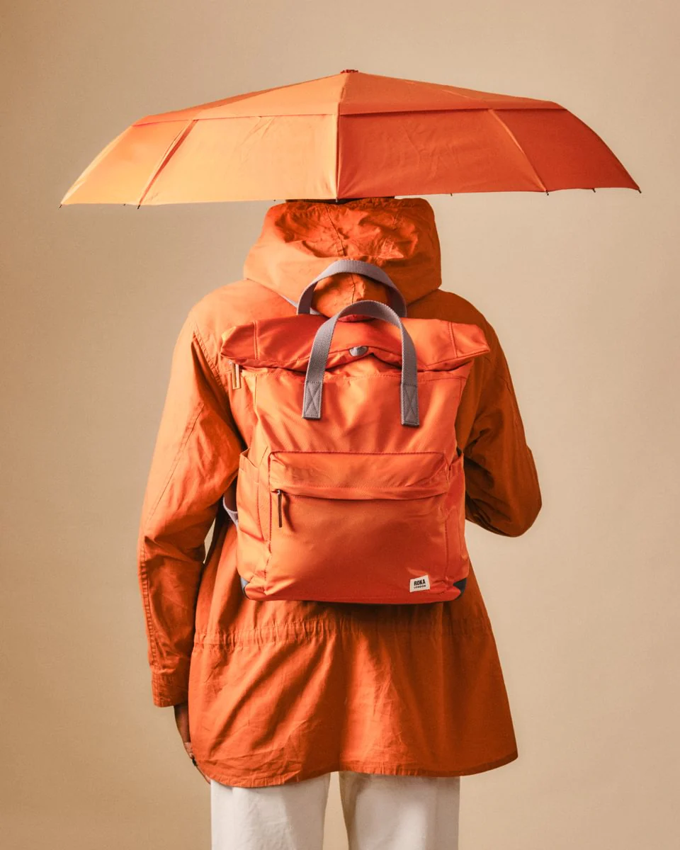 Roka London Waterloo Sustainable Umbrella, Burnt Orange - Image 9
