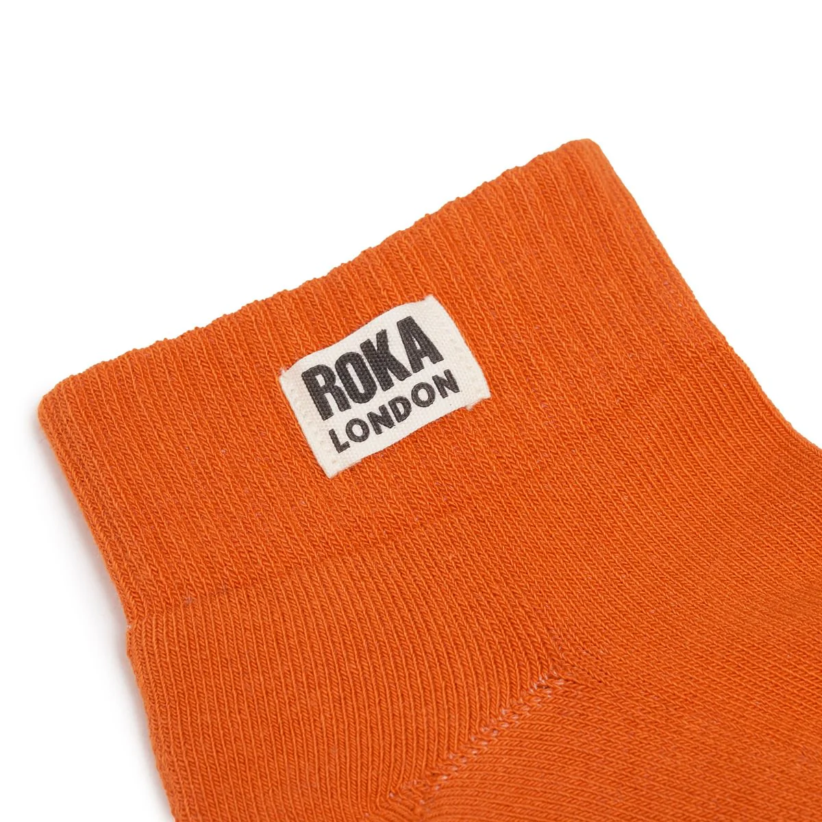 Roka London Wembley Organic Cotton Ankle Socks, Burnt Orange - Image 3