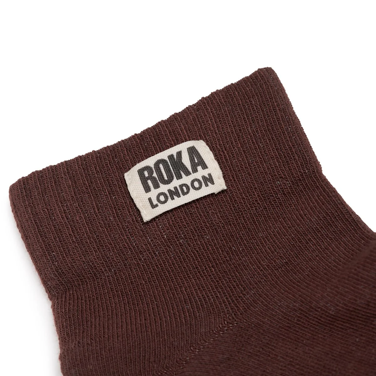 Roka London Wembley Organic Cotton Ankle Socks, Coco - Image 2