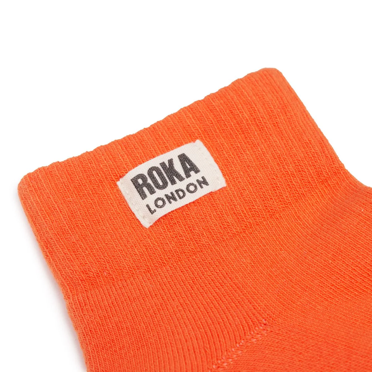 Roka London Wembley Organic Cotton Ankle Socks, Mandarin - Image 2