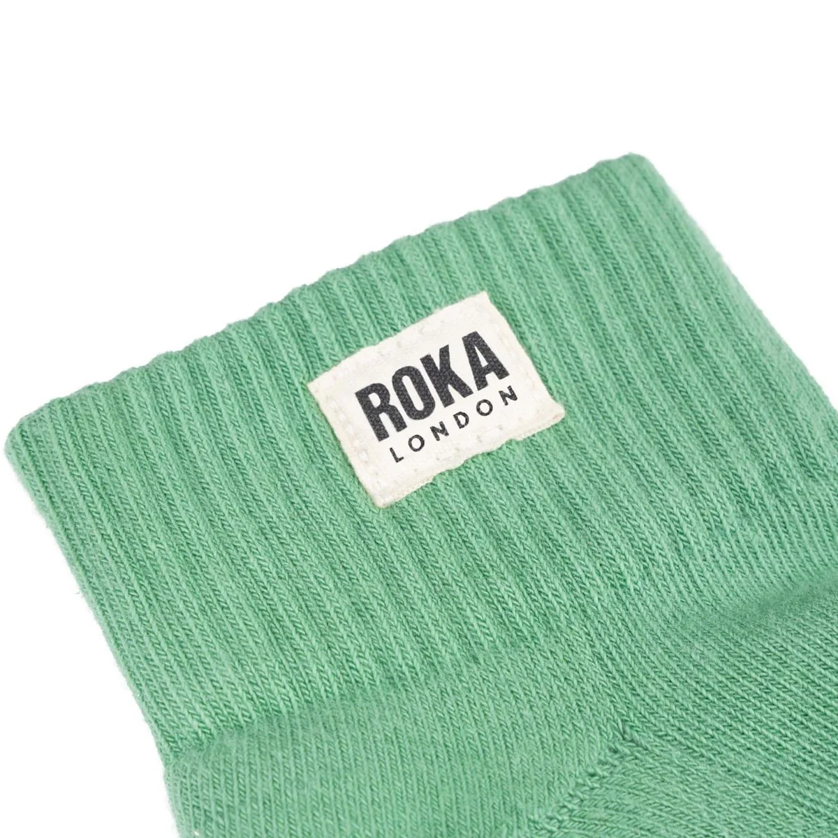 Roka London Wembley Organic Cotton Ankle Socks, Matcha - Image 2