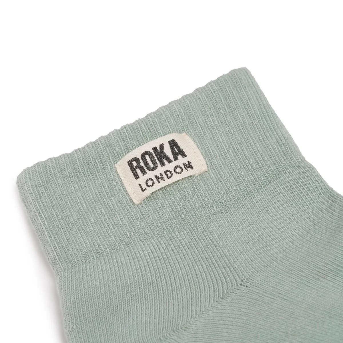 Roka London Wembley Organic Cotton Ankle Socks, Mist - Image 2