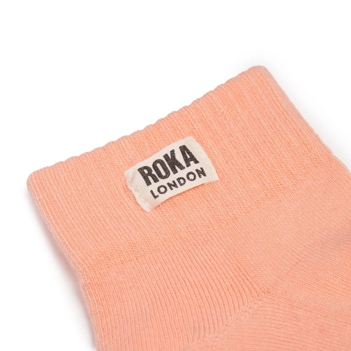 Roka London Wembley Organic Cotton Ankle Socks, Nougat - Image 2