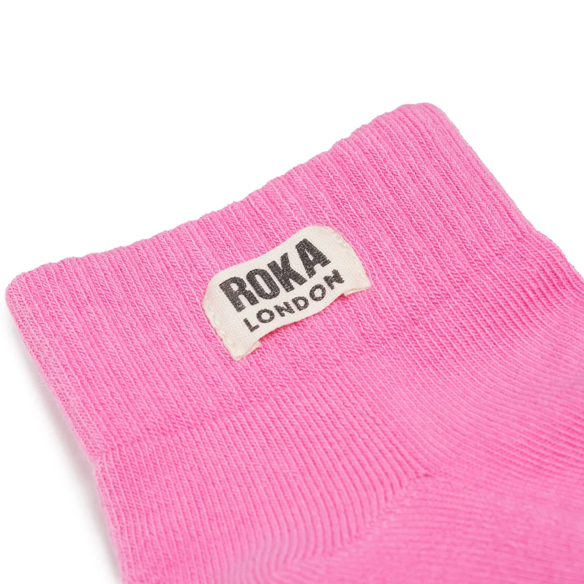 Roka London Wembley Organic Cotton Ankle Socks, Pink Carnation - Image 2