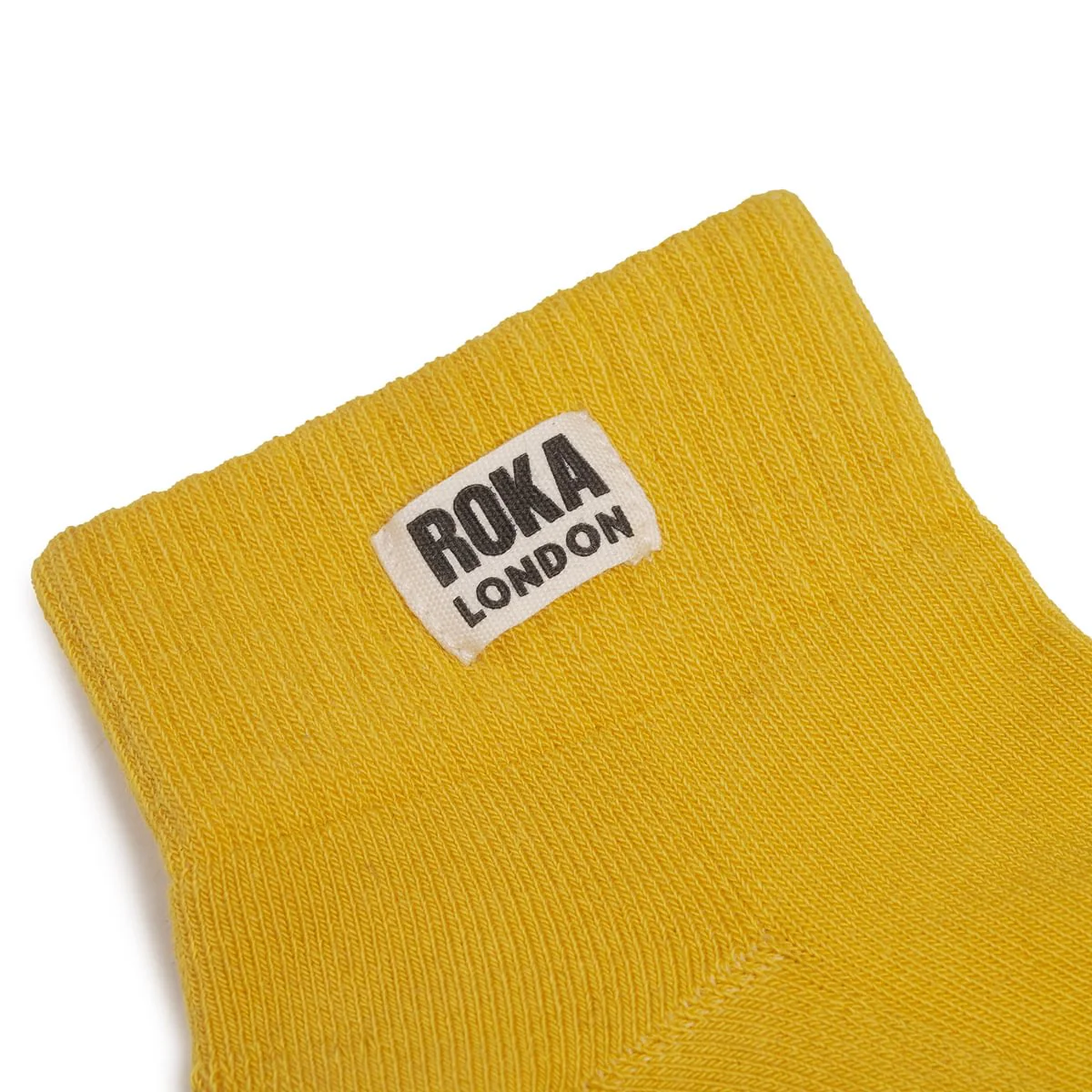 Roka London Wembley Organic Cotton Ankle Socks, Summer Yellow - Image 2