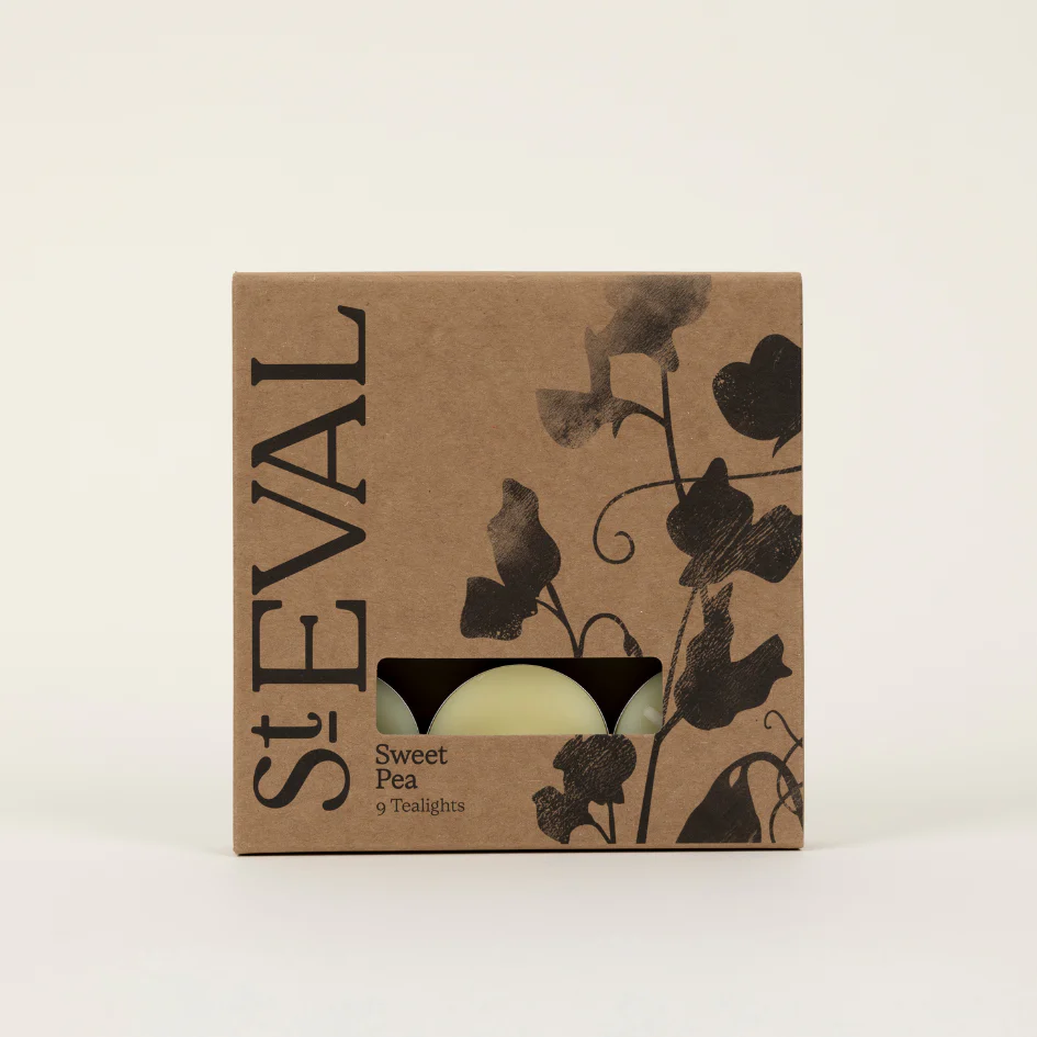 St Eval Sweet Pea Scented Tealights, (Set Of 9)