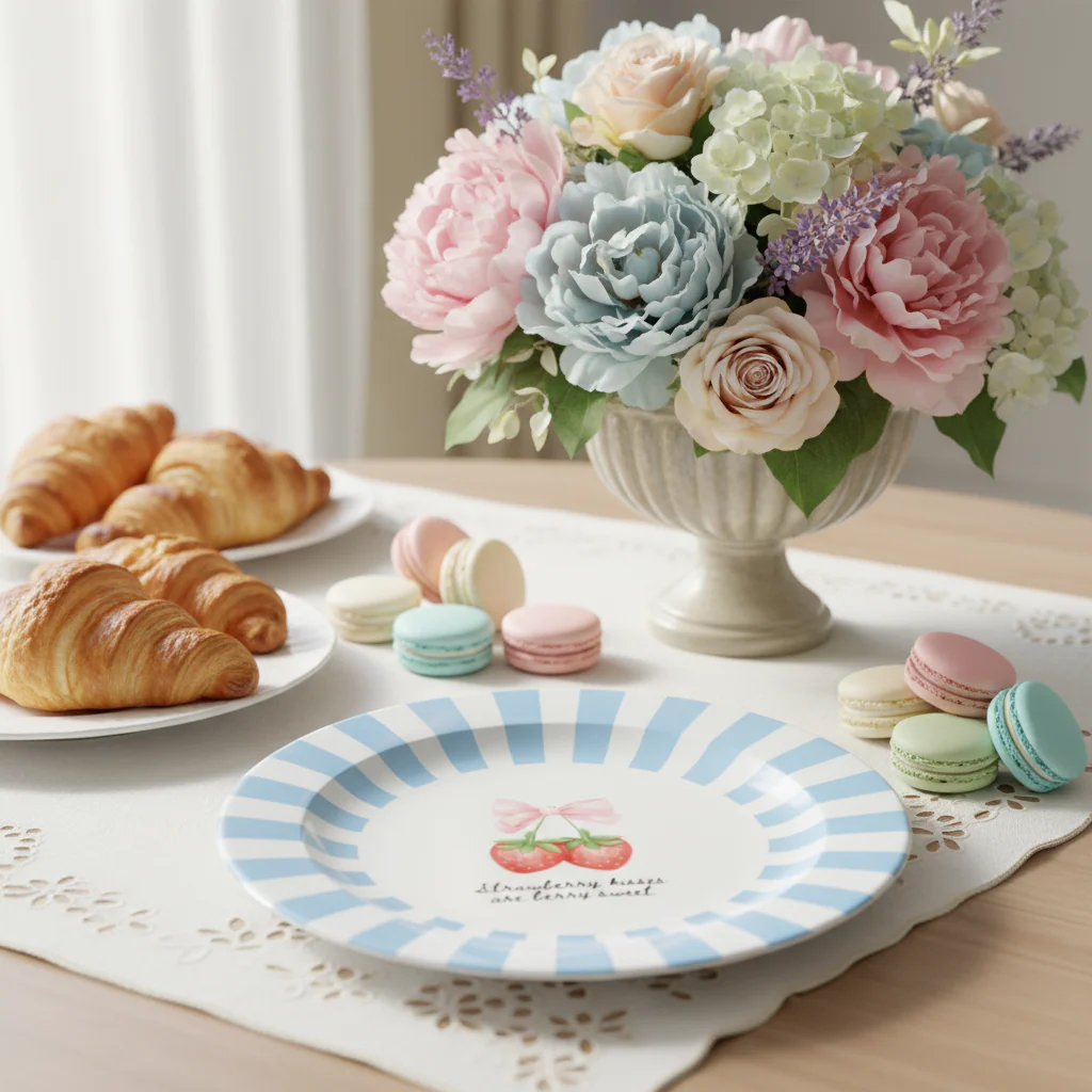 Strawberry Kisses Ceramic Side Plate By Ms Doodle - Image 3