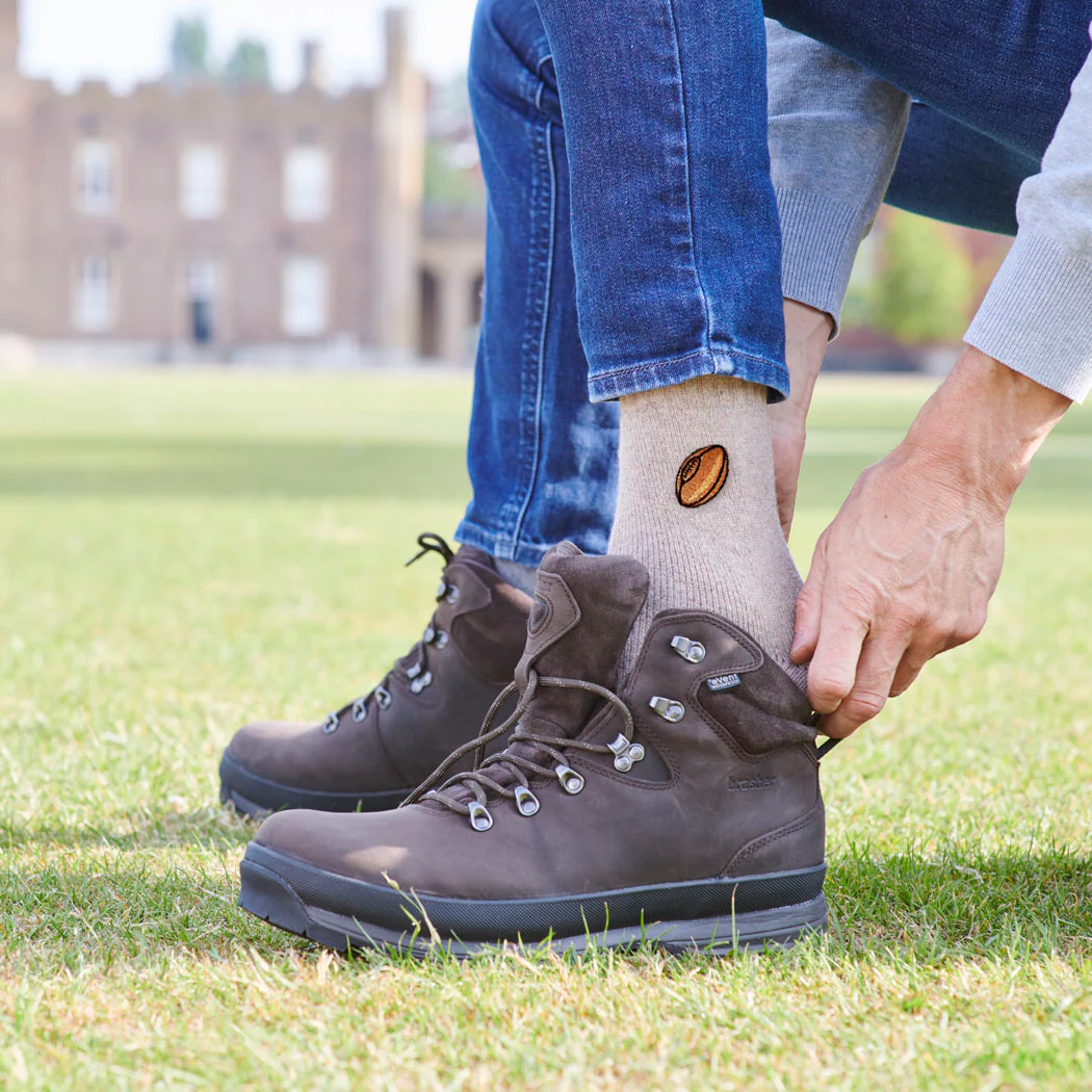 Sweet William Sports Walking Socks, Rugby Ball - Image 3