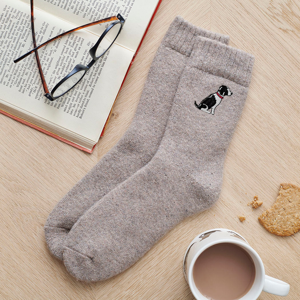 Sweet William Dog Walker Socks, Springer Spaniel, Black & White - Image 2