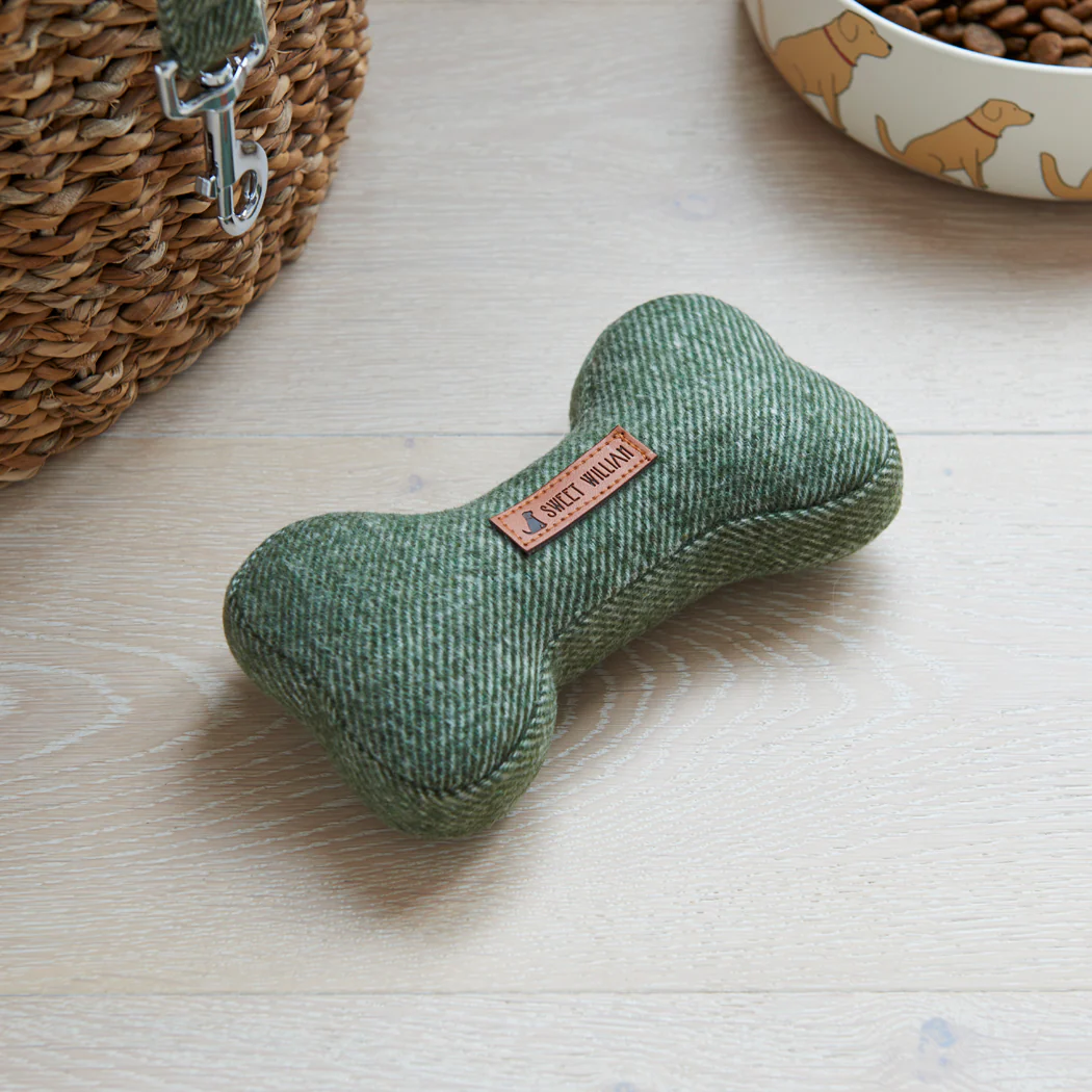 Sweet William Tweed Dog Bone Toy, Green - Image 2