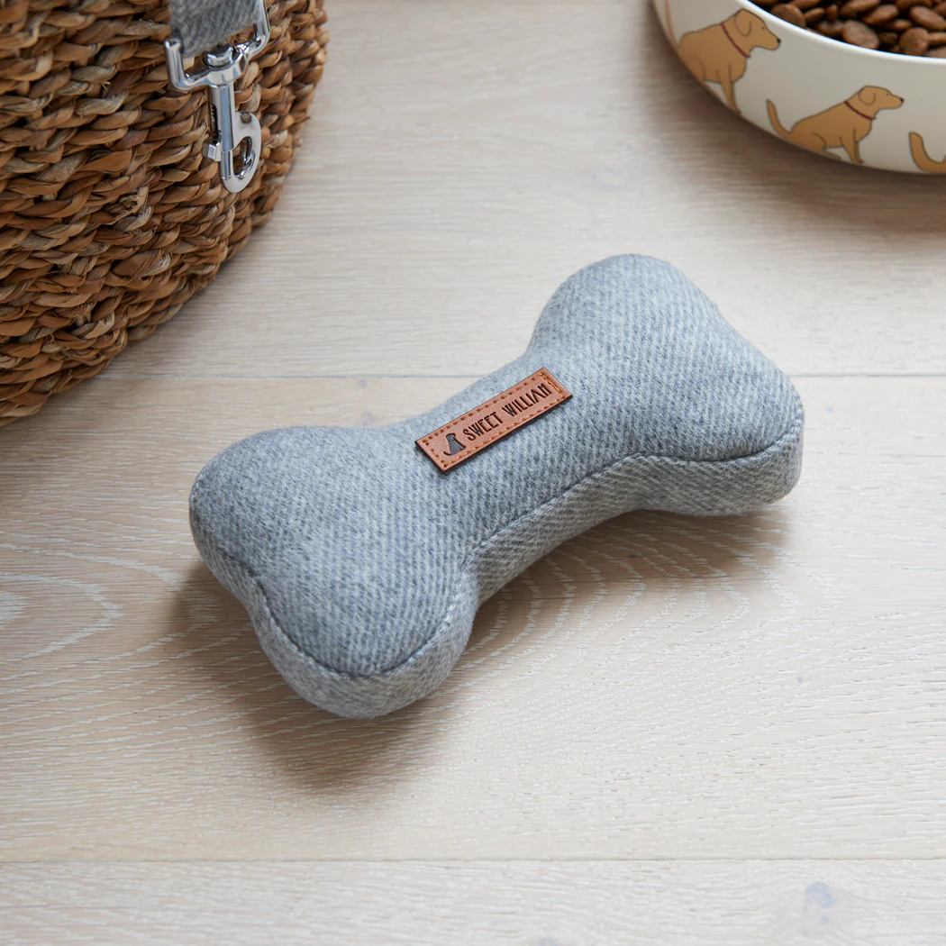 Sweet William Tweed Dog Bone Toy, Grey - Image 2