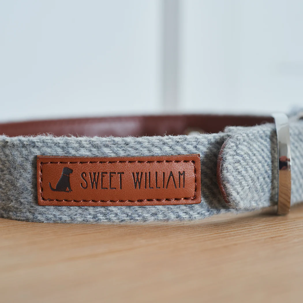 Sweet William Tweed Dog Collar, Grey - Image 2