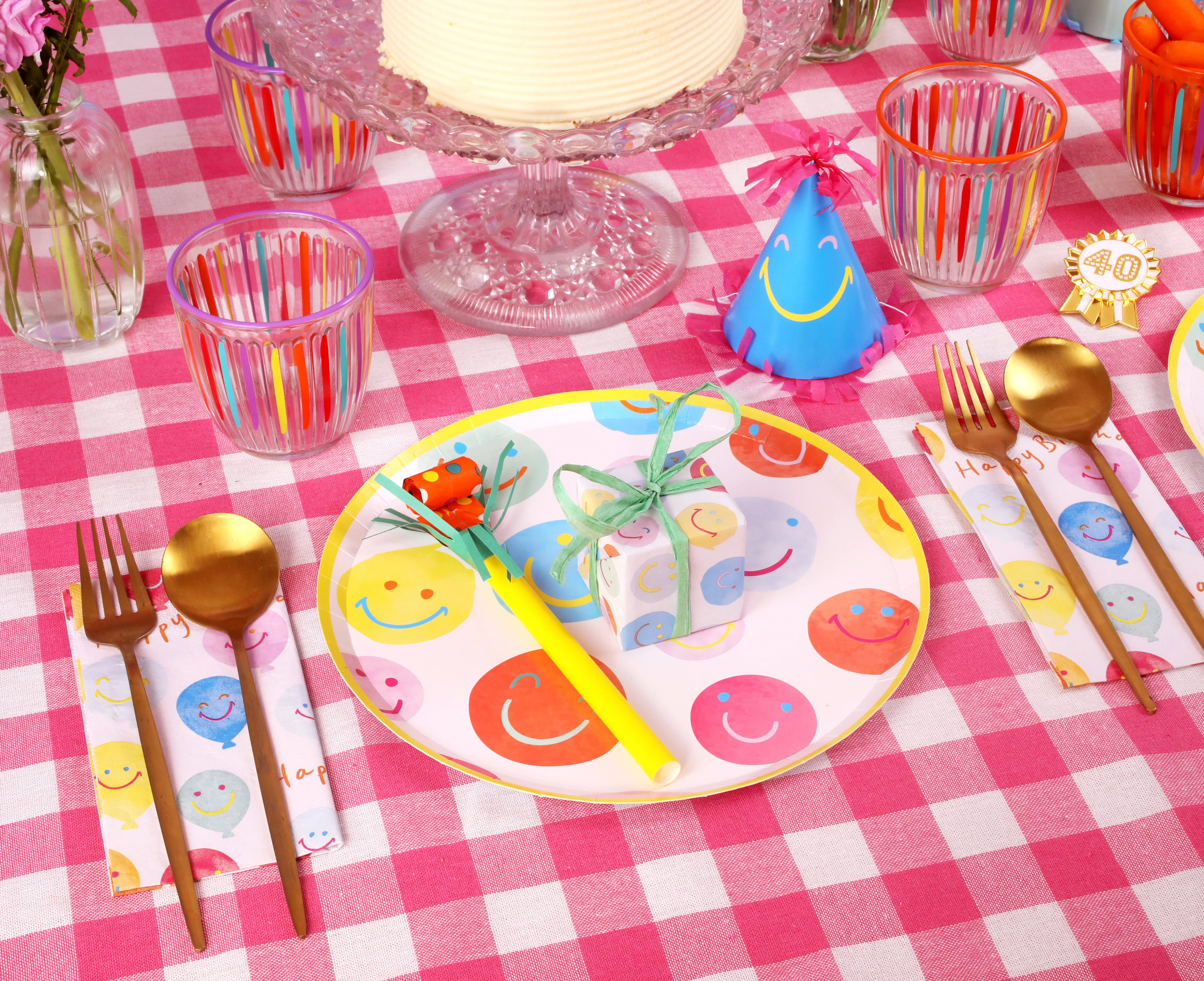 Talking Tables Bon Appetit Gingham Cotton Tablecloth, Raspberry - Image 3