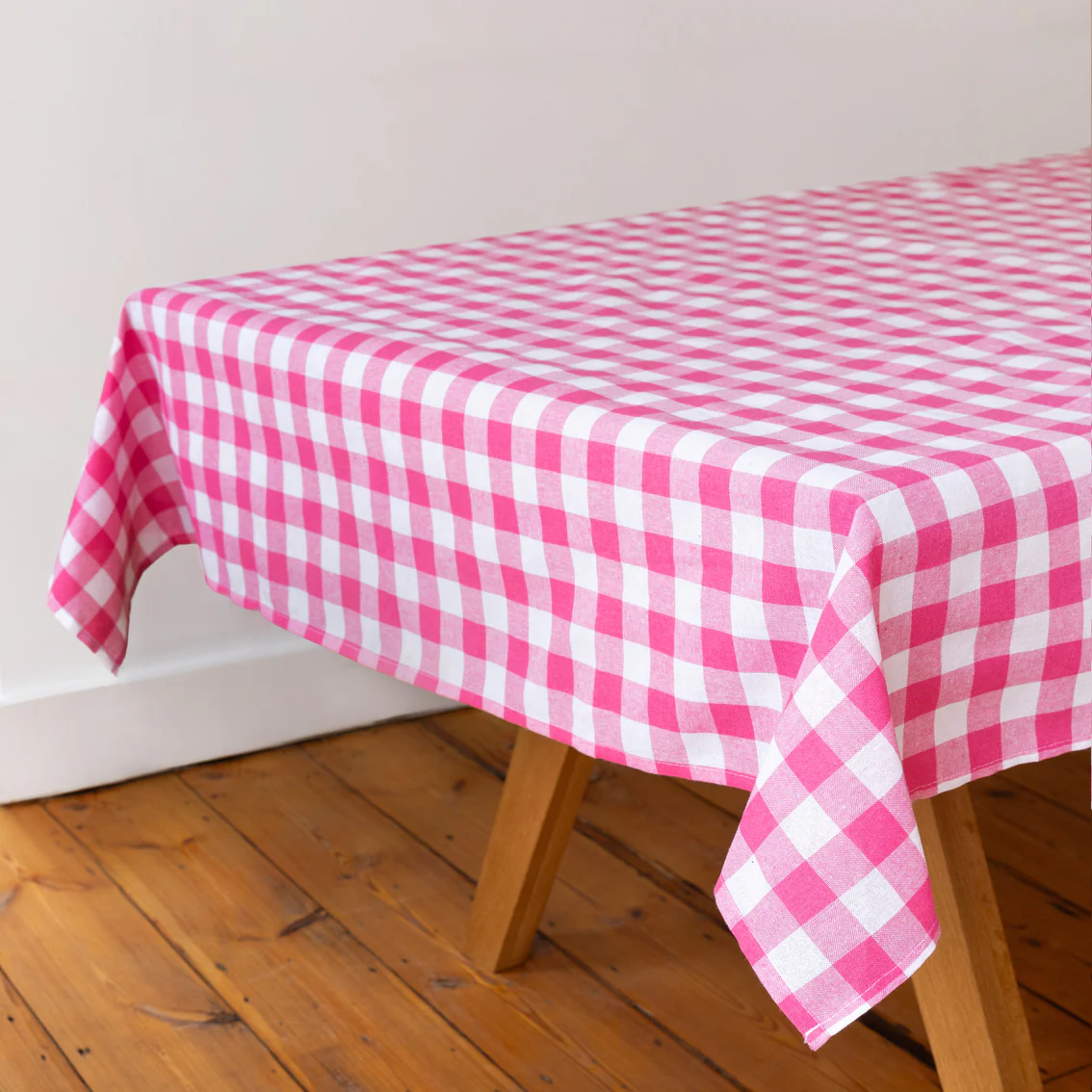 Talking Tables Bon Appetit Gingham Cotton Tablecloth, Raspberry - Image 6